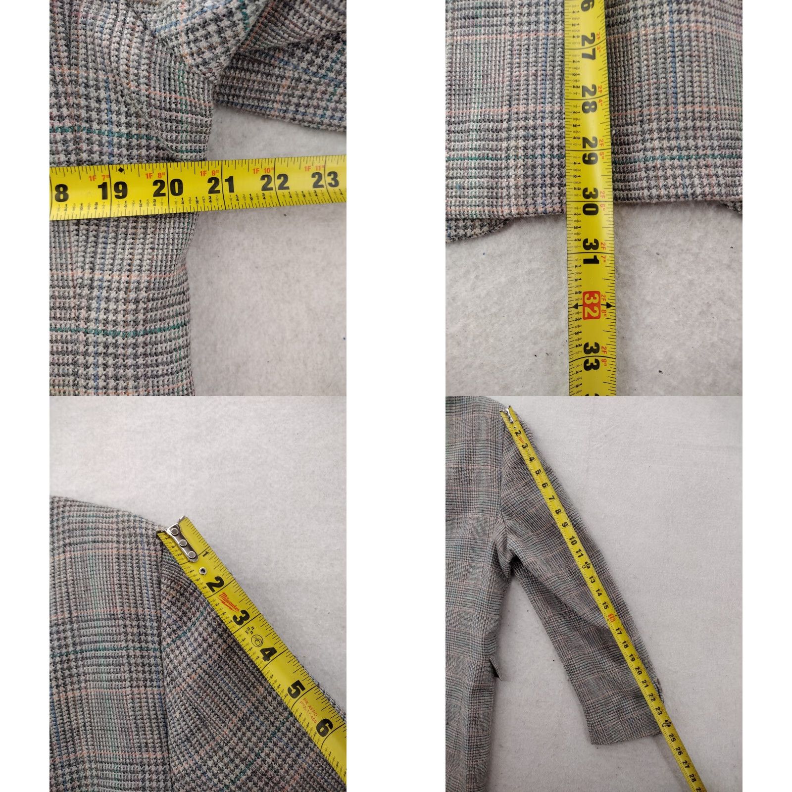 Vintage J.RIGGINS Blazer Jacket Wool Plaid 41 Gray Mens Size 42R - 10 Thumbnail