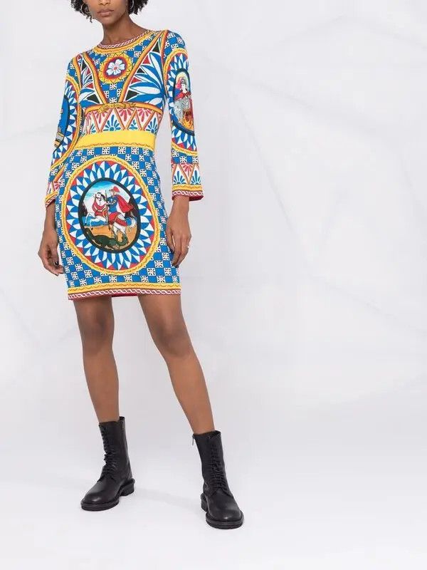 Dolce & Gabbana o1y0825 Mini Dress in Multicolor Size XS / US 0-2 / IT 36-38 - 4 Thumbnail