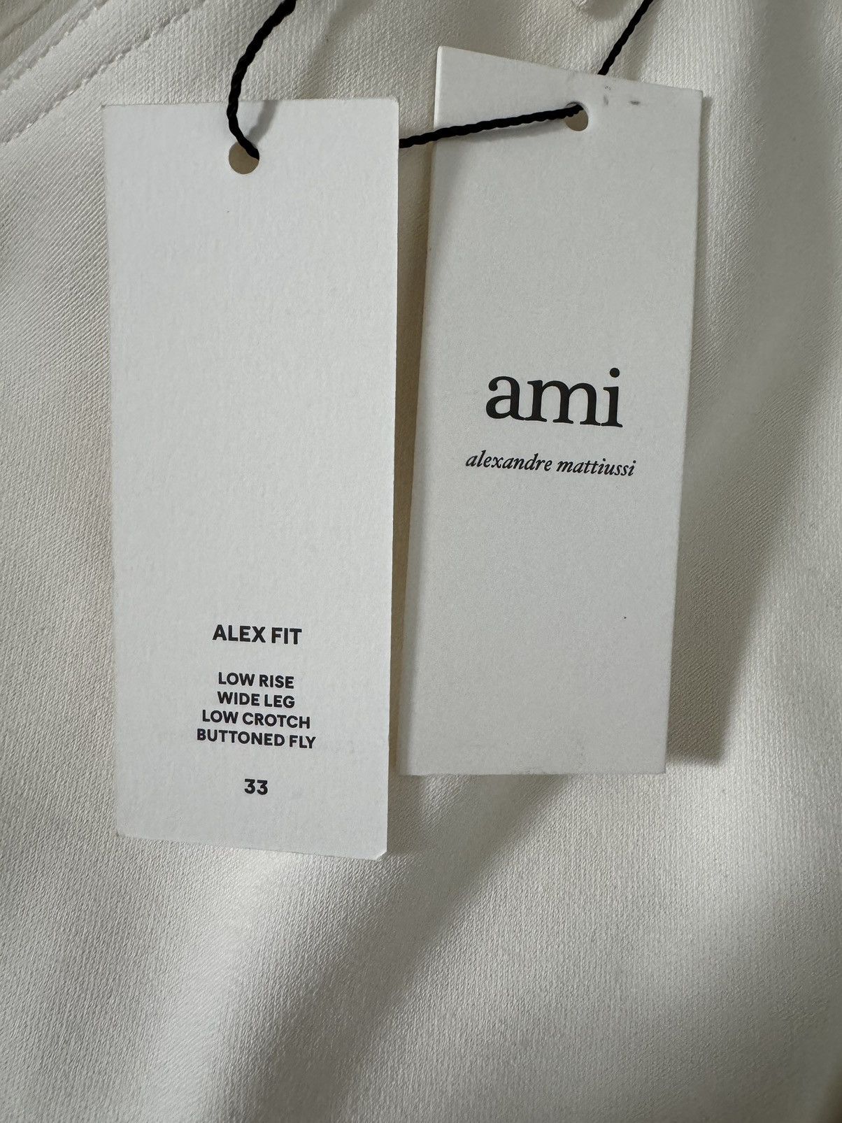 Ami Paris Off-White Alex Fit Trousers