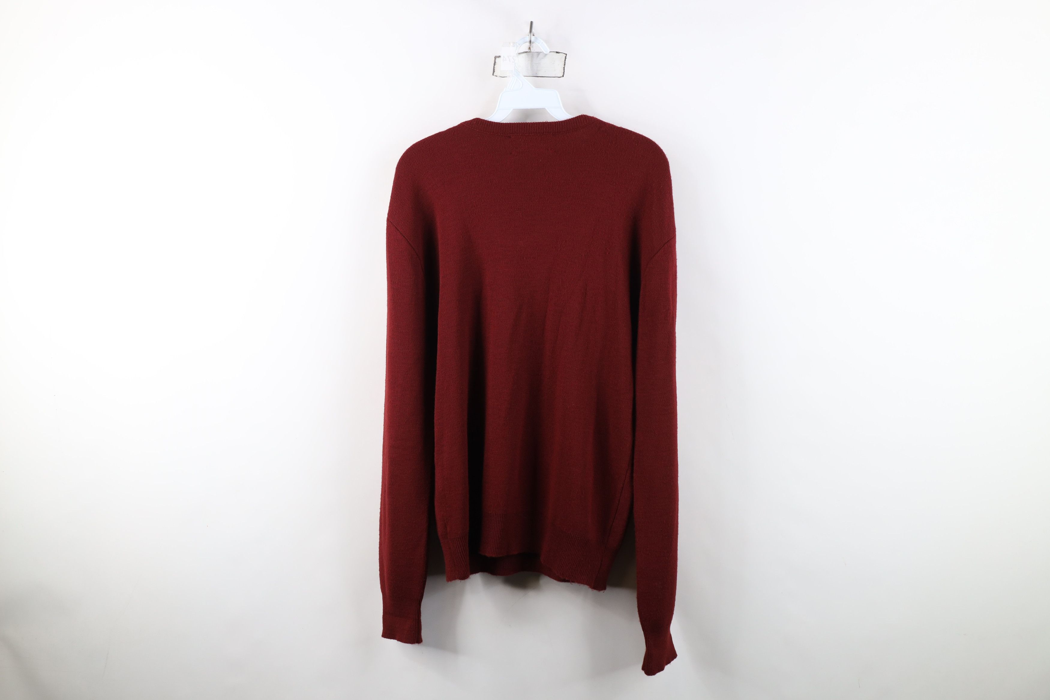 Vintage Vintage 70s Streetwear Ribbed Knit V-Neck Sweater Red USA Size US L / EU 52-54 / 3 - 7 Thumbnail