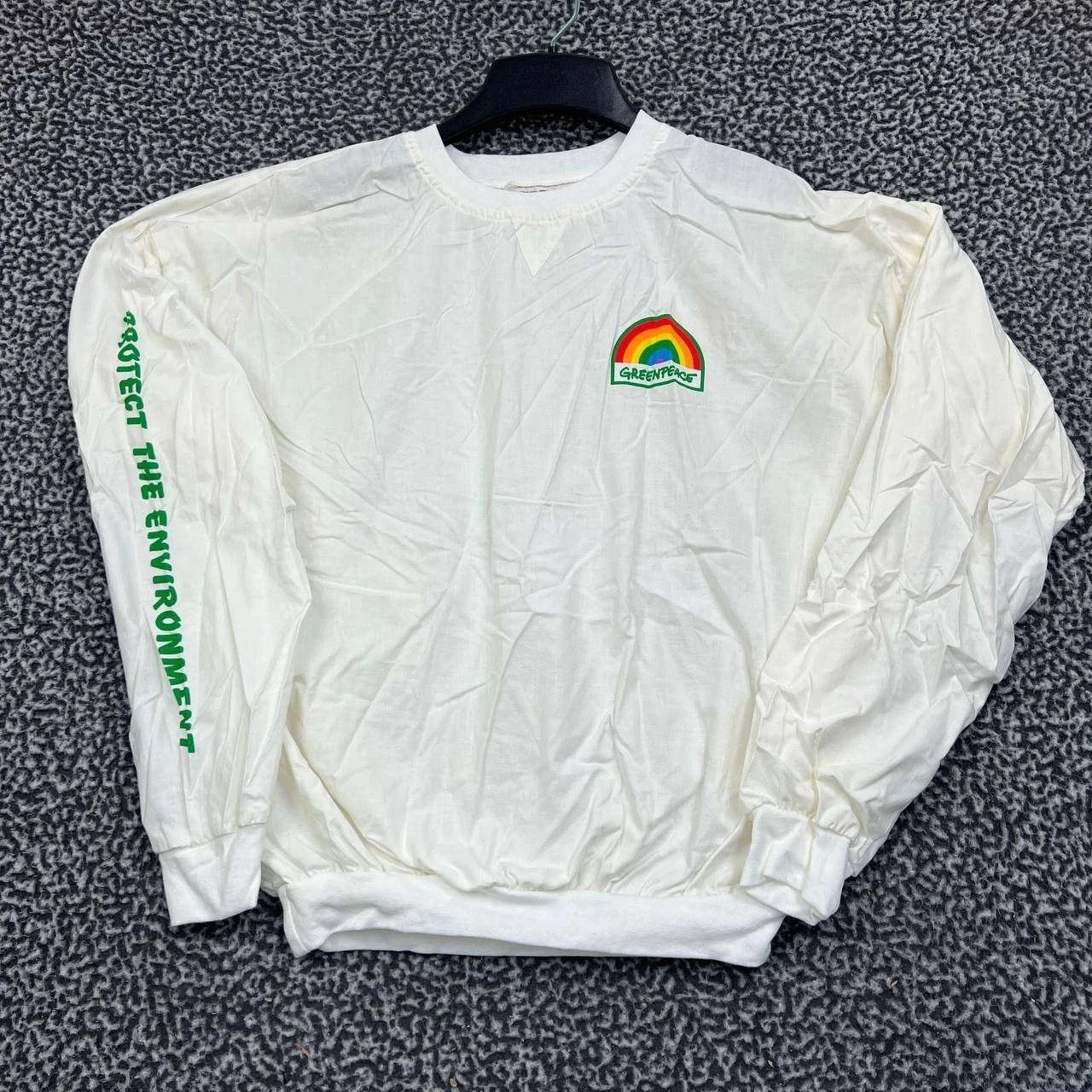 Other Vintage Greenpeace Rainbow Shirt Men S-M White Deadstock New Size US M / EU 48-50 / 2 - 1 Thumbnail