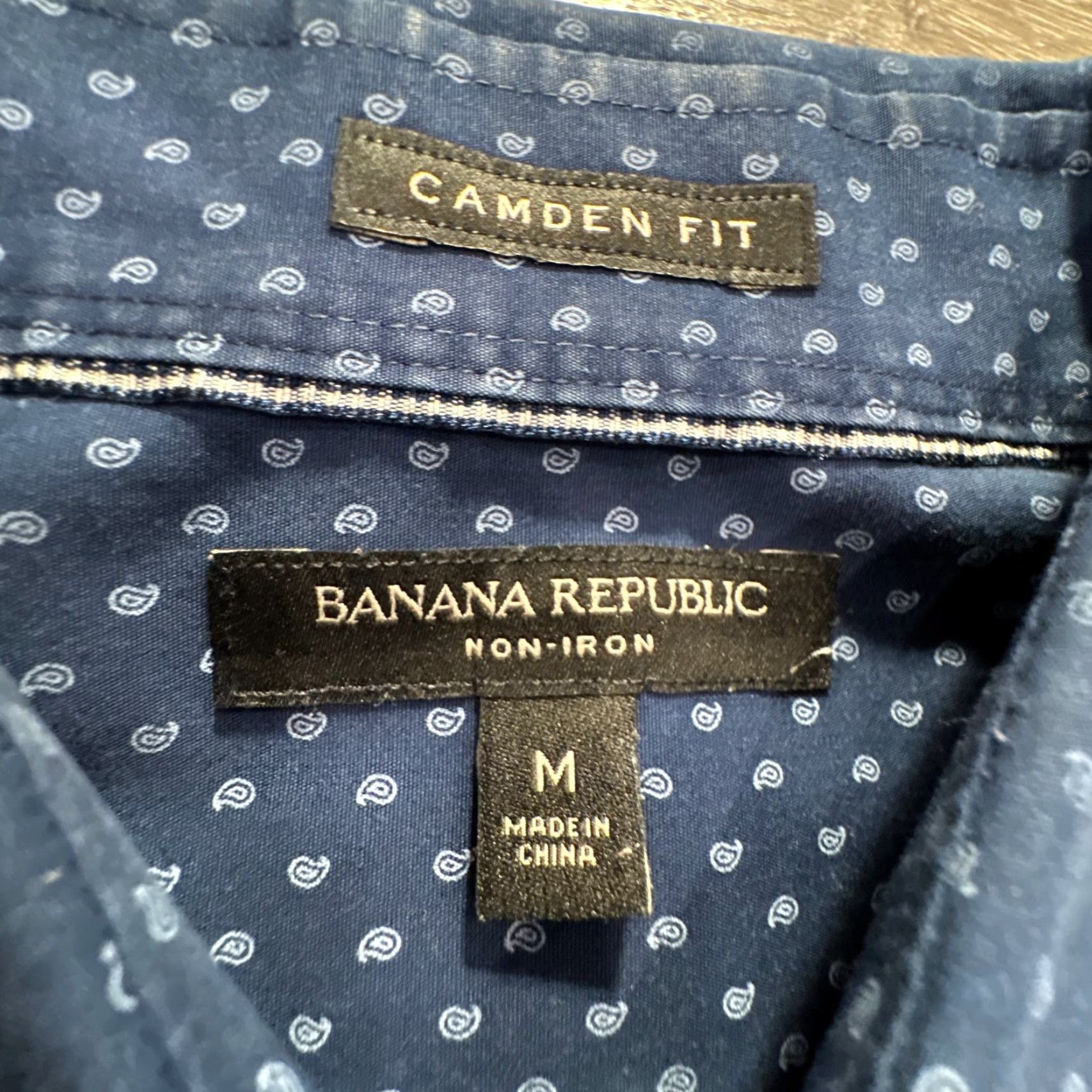 Banana Republic Banana Republic Shirt Mens Medium Blue Camden Geometric Preppy Button-Up Size US M / EU 48-50 / 2 - 3 Thumbnail