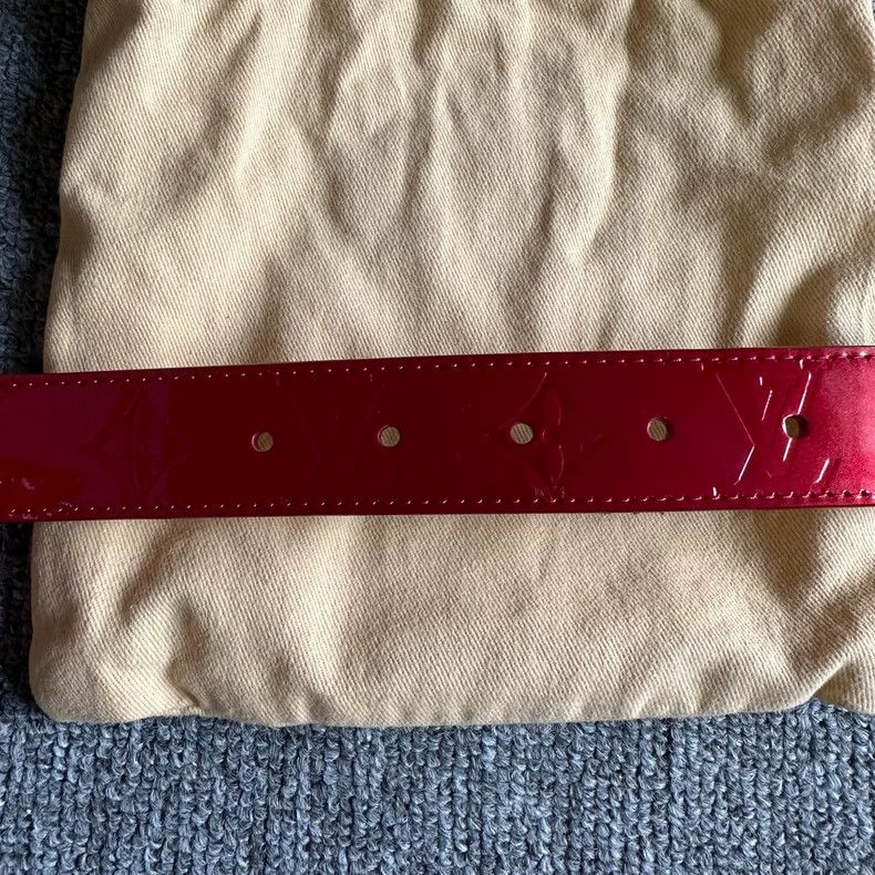 Louis Vuitton Louis Vuitton Patent leather red logo ladies belt belt Size ONE SIZE - 6 Thumbnail