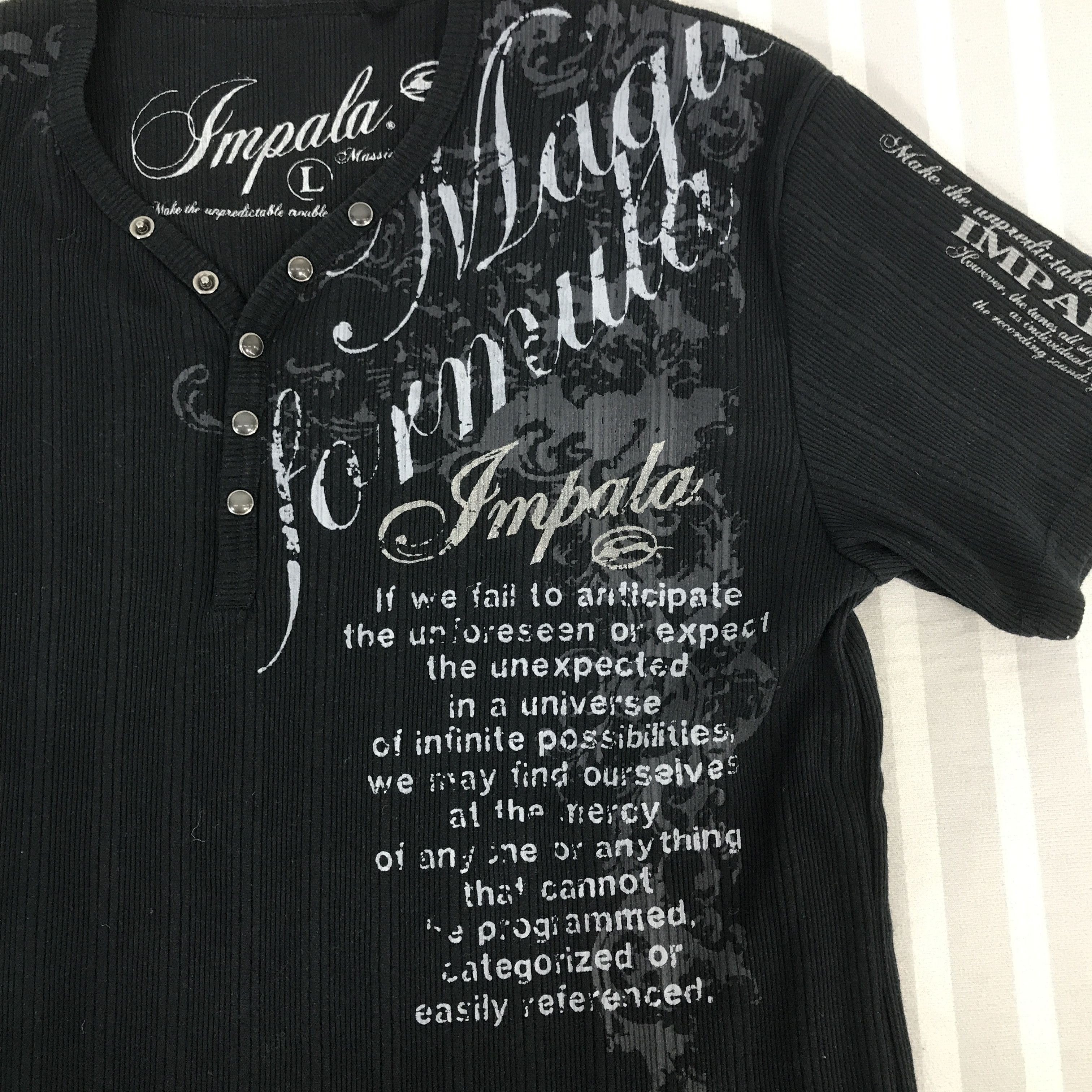 Japanese Brand Vintage Impala Snap button collar T-Shirt Size US L / EU 52-54 / 3 - 8 Thumbnail