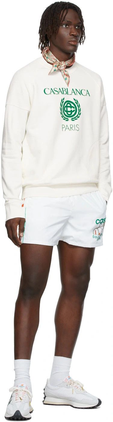 Casablanca Off White Embroidered Crest Logo Sweatshirt Size XS / US 0-2 / IT 36-38 - 4 Thumbnail