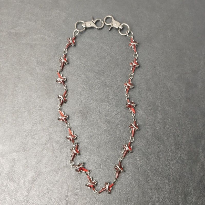 Jewelry × Vintage Punk Crimson Red Cross Keychain Size ONE SIZE - 4 Thumbnail