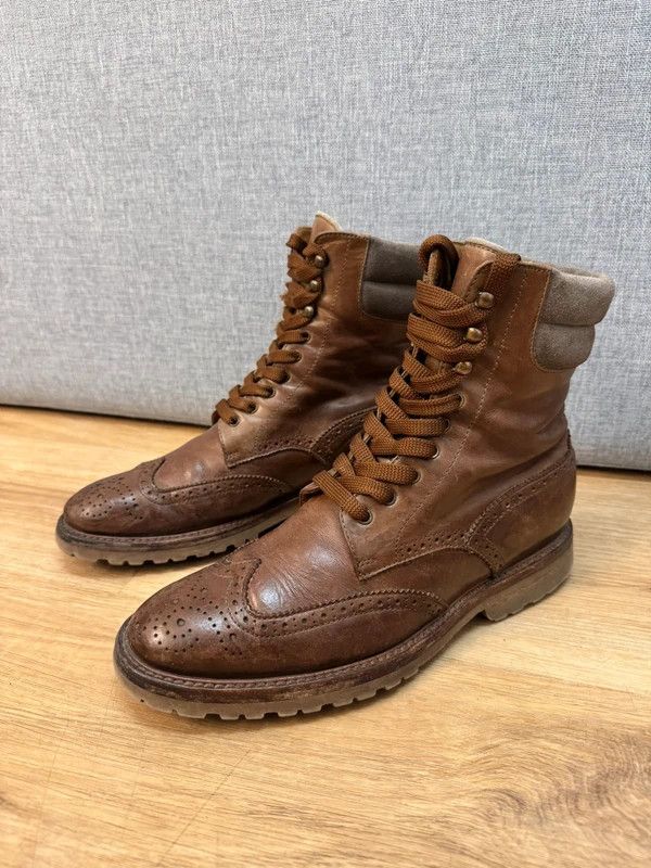 Brunello Cucinelli Brunello Cucinelli Leather Boots Brogue Oxford Vibram 38 Size US 8 / IT 38 - 8 Thumbnail