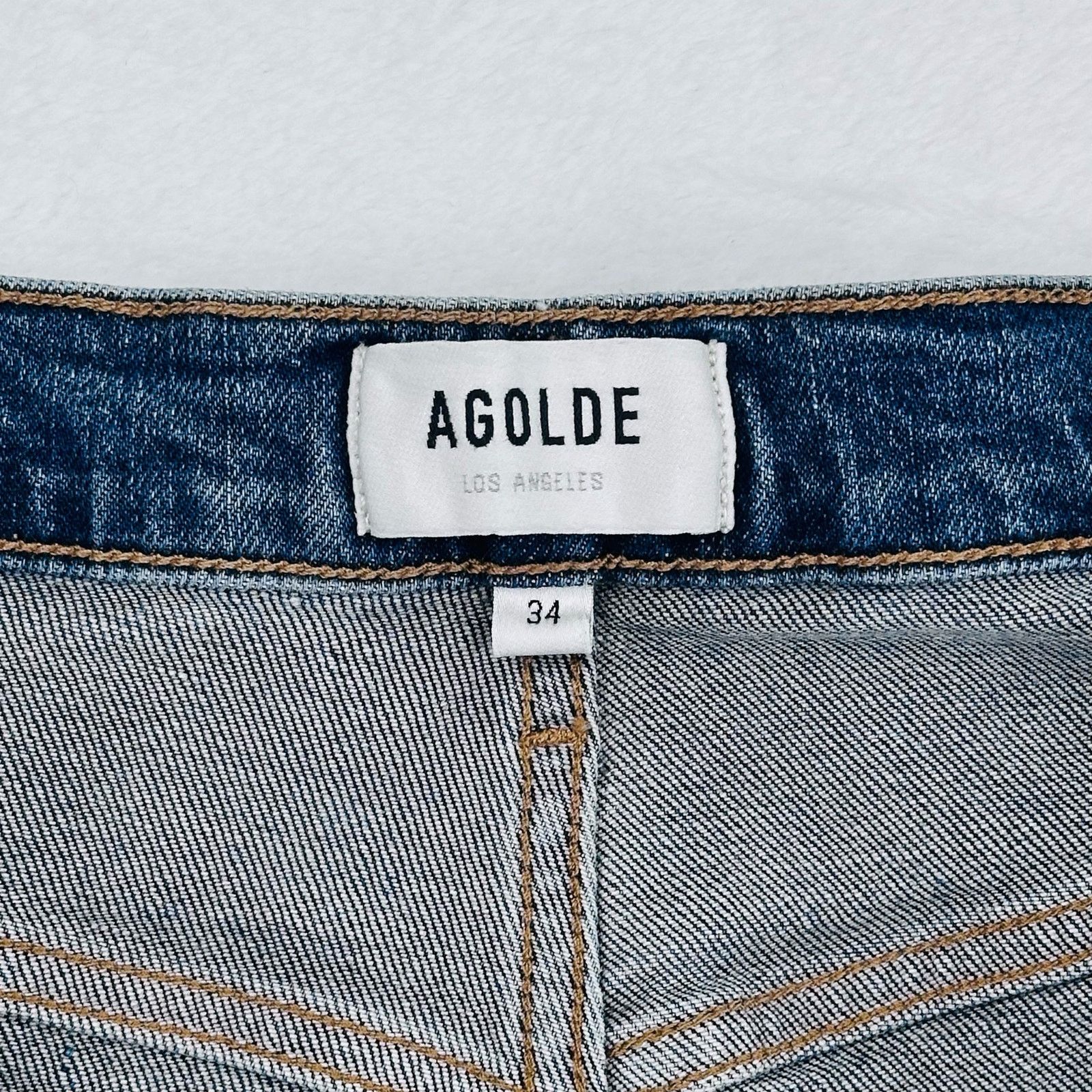 Agolde Agolde Women’s 34 (37x27) Riley Long High Rise Jeans Size 37" - 7 Thumbnail
