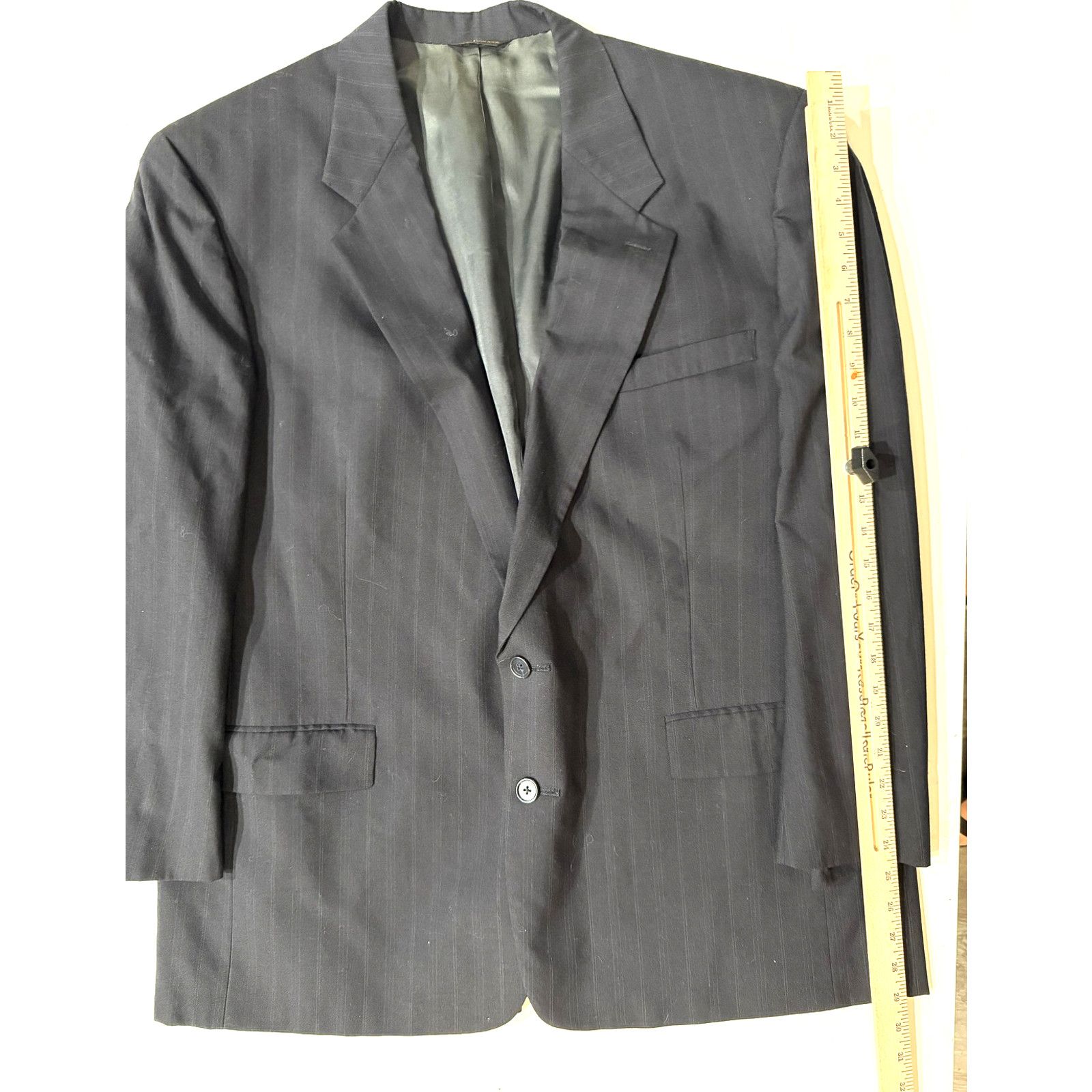 Austin Reed Vintage 80s Austin Reed Blazer Mens LG Navy Pinstripe London Size 50R - 3 Thumbnail