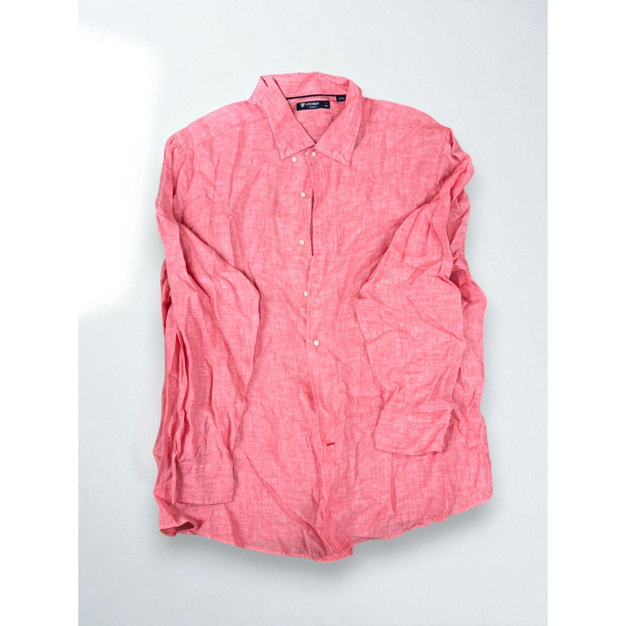 Cremieux Cremeux Classics Mens XXL Pink Linen Button-Up Shirt Size US XXL / EU 58 / 5 - 1 Thumbnail
