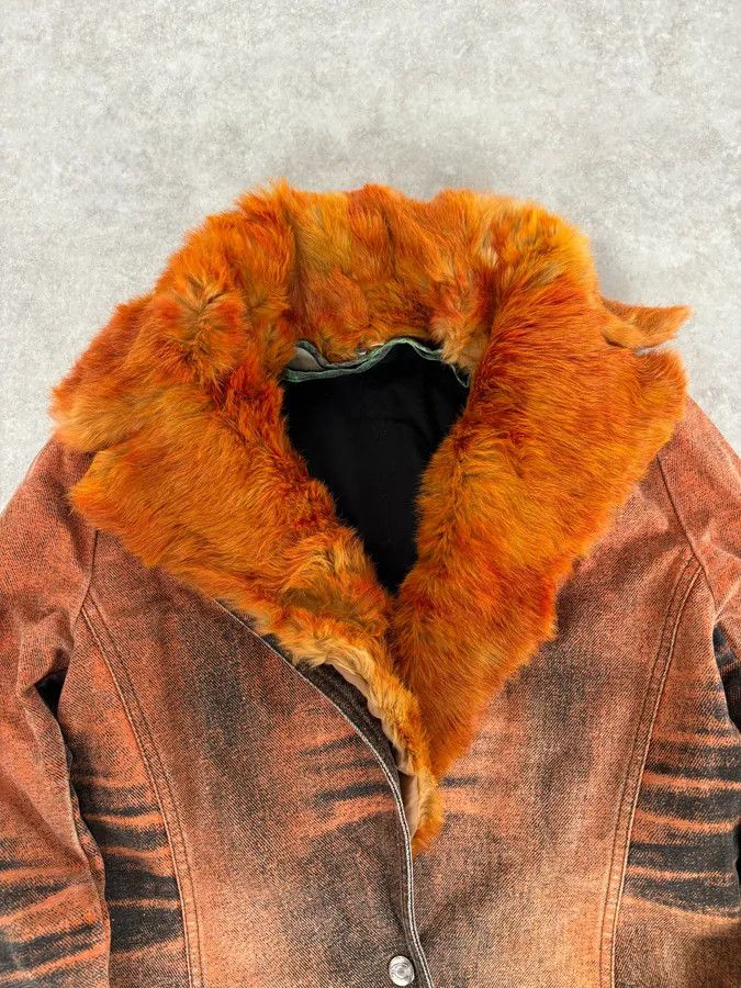 Roberto Cavalli AW2004 Cavalli Sunset Long Fur Collar Jacket Size S / US 4 / IT 40 - 4 Thumbnail