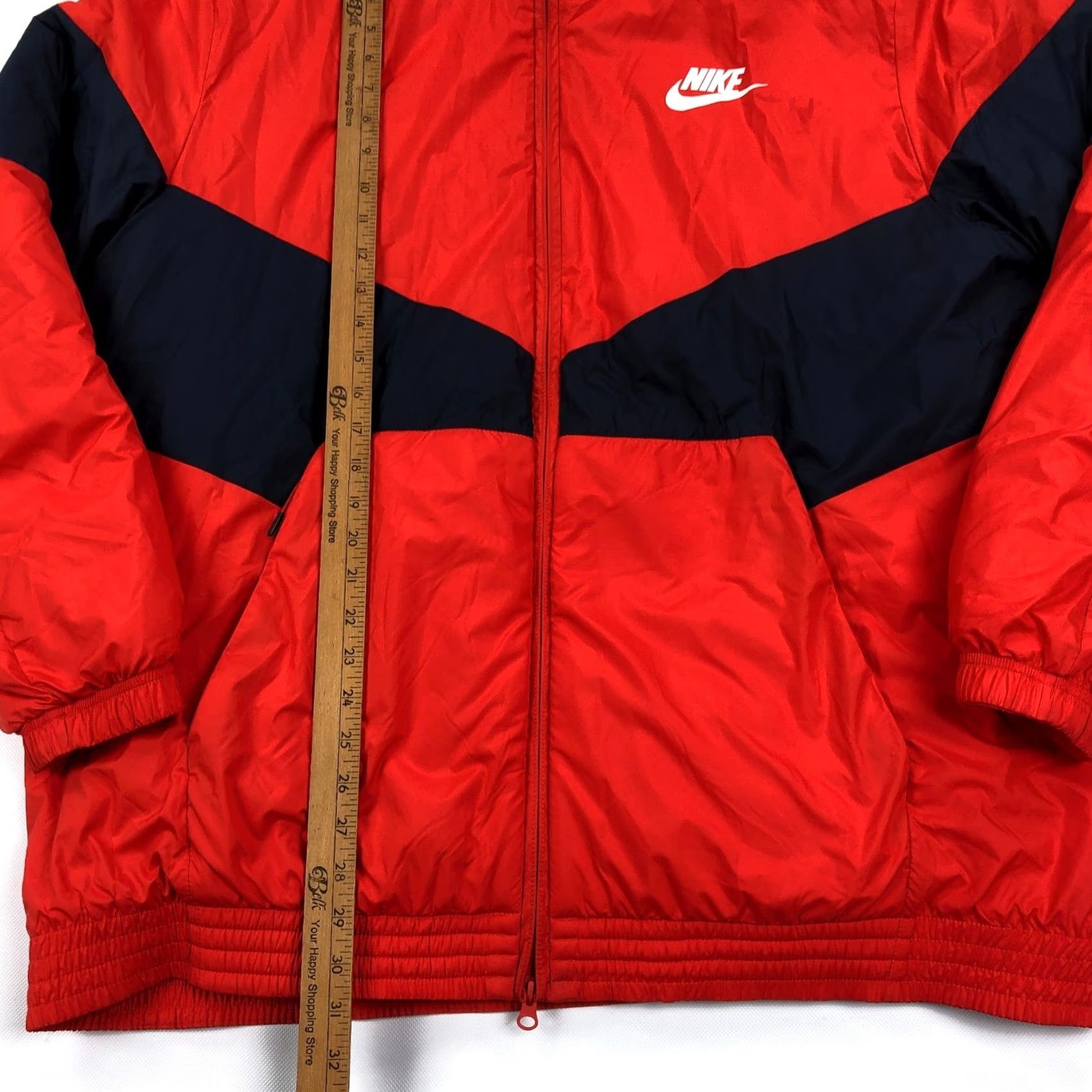 Nike Nike Puffer Jacket Men 2XL Synthetic Fill Windbreaker Orange Navy Solid Zip Jacket Regular Length Winter Sportswear Size US XXL / EU 58 / 5 - 5 Thumbnail