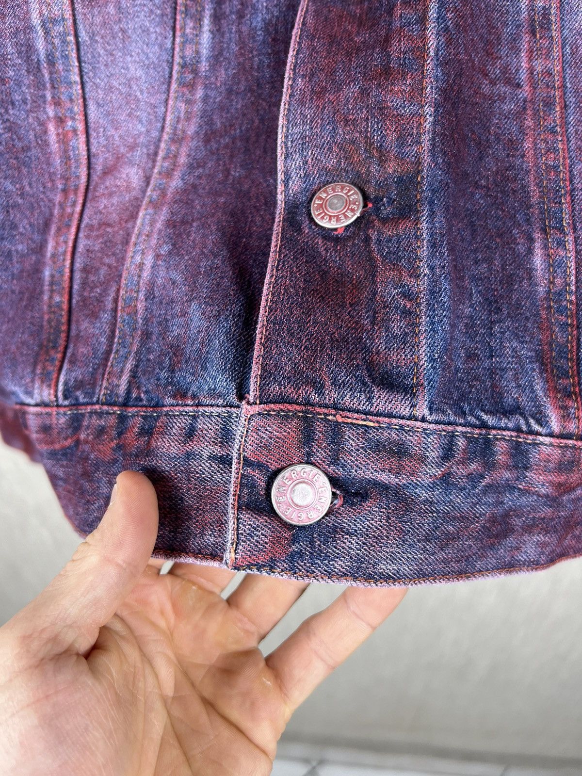 Energie Vintage Energie y2k jeans denim jacket red painted blood 90s Size M / US 6-8 / IT 42-44 - 9 Thumbnail