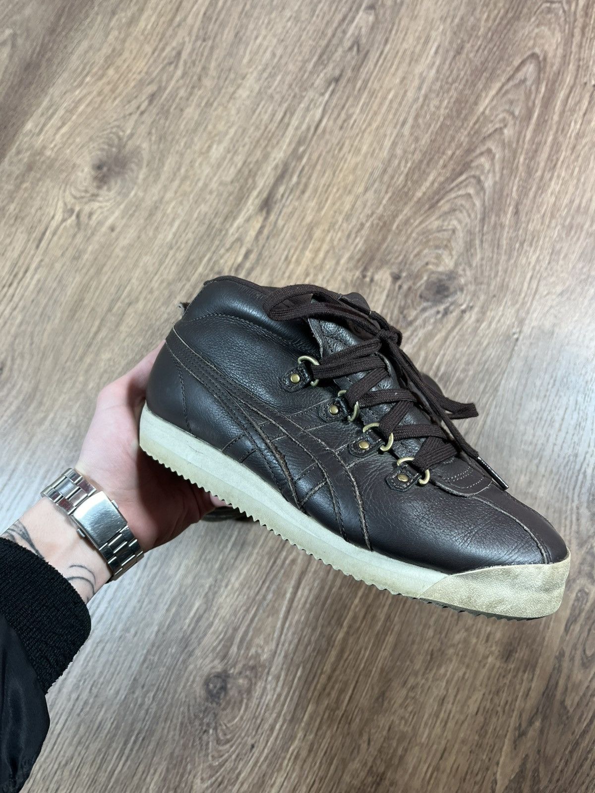 Onitsuka Tiger Vintage Asics Onitsuka Tiger Leather Brown Shoes Size US 4.5 / IT 34.5 - 9 Thumbnail