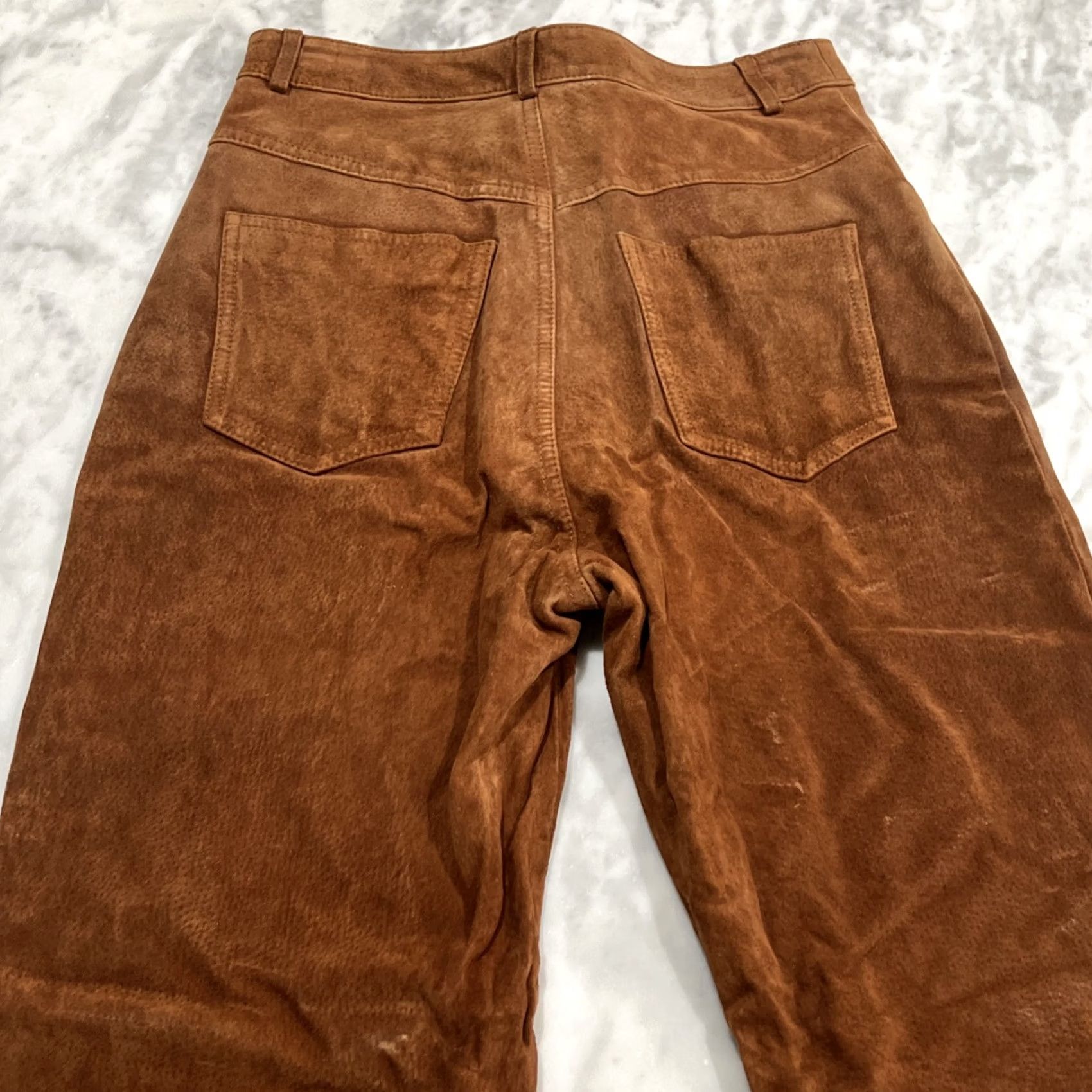 Rusty VINTAGE Lew Magram Leather Pants Women’s 8 Rusty Brown Lined Straight Inseam 30 in High Rise Brown Regular Womens Size 30" / US 8 / IT 44 - 6 Thumbnail