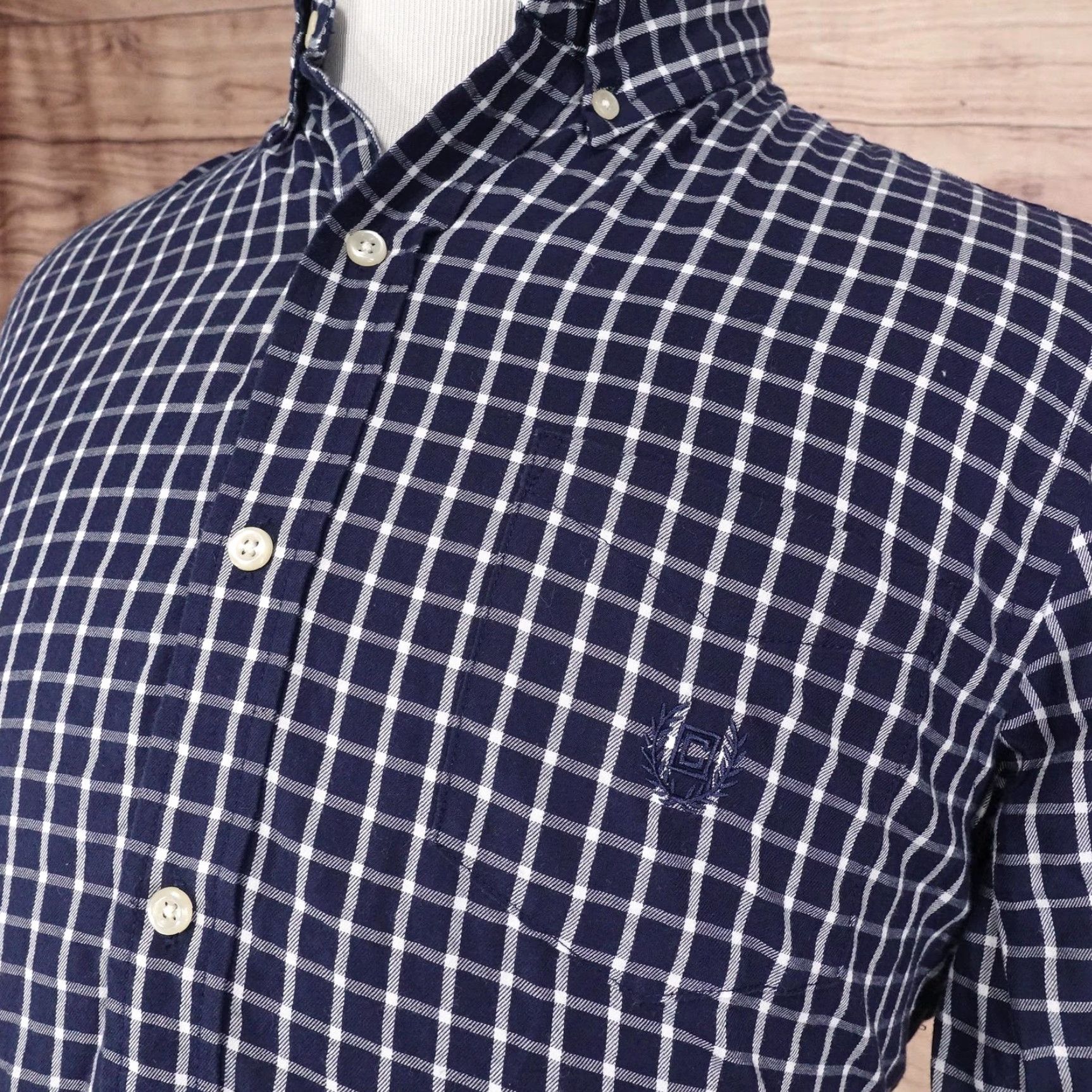 Chaps Chaps Shirt Mens Medium Blue White Plaid Button Down Easy Care Twill Classic Size US M / EU 48-50 / 2 - 2 Thumbnail