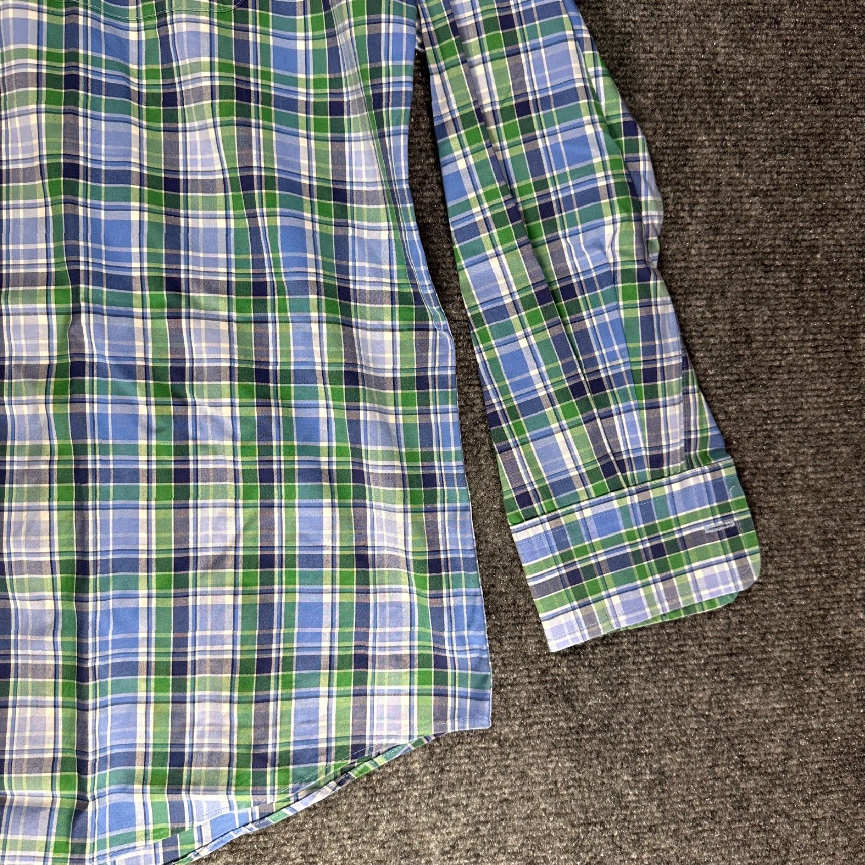 Ralph Lauren Lauren Ralph Lauren Shirt Mens L Regular Fit Cotton Blend Plaid Button-Up Blue Green Size US L / EU 52-54 / 3 - 2 Thumbnail