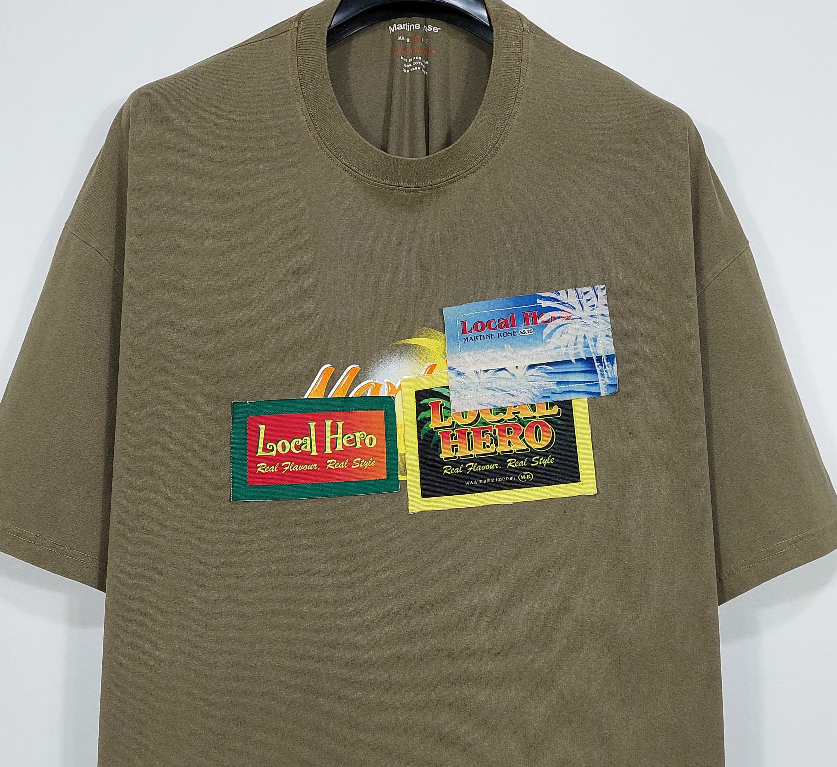 Martine Rose local hero patch cotton tshirt - khaki green M Size US M / EU 48-50 / 2 - 6 Thumbnail