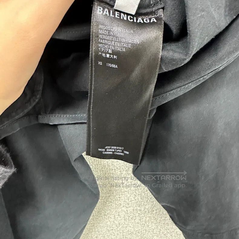 Balenciaga Balenciaga Black Wrinkled Canvas Work Jacket Size US XS / EU 42 / 0 - 7 Thumbnail