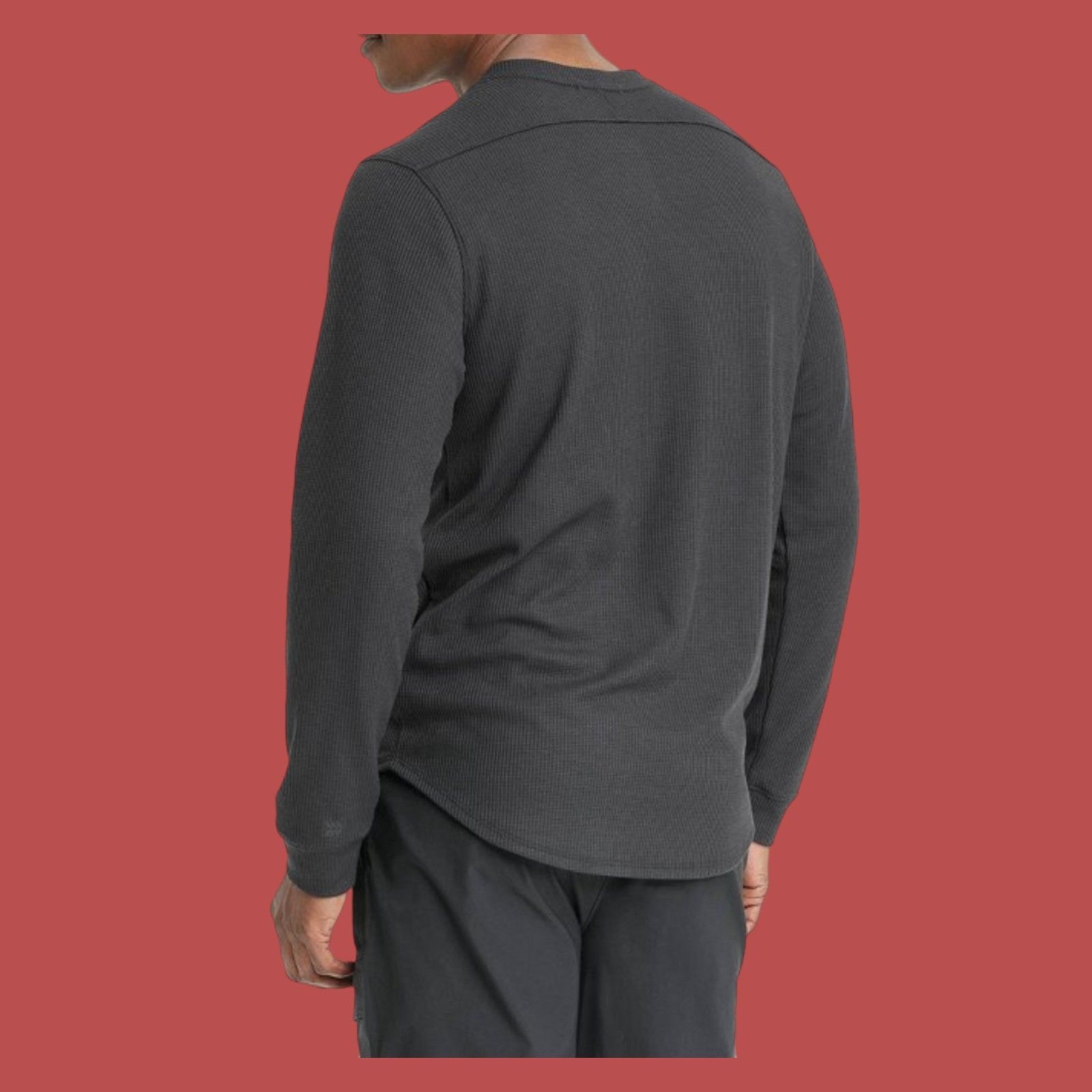Other All In Motion - Men's Waffle-Knit Henley Athletic Top - Blac Size US XXL / EU 58 / 5 - 2 Thumbnail