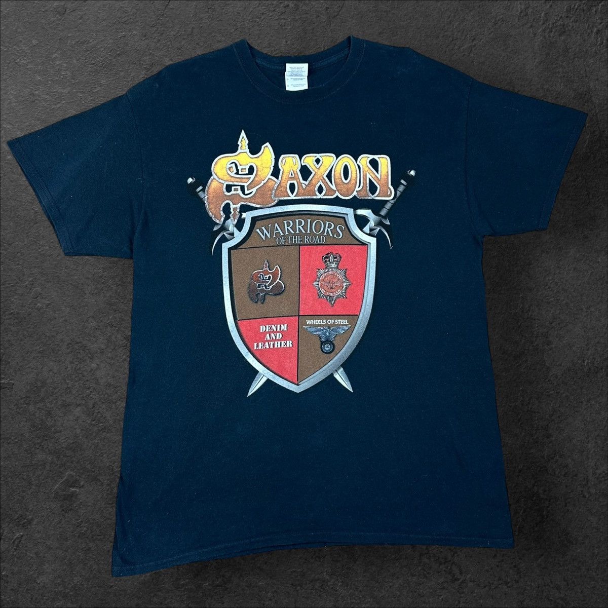 Band Tees × Vintage Saxon Warriors Of The Road 35th Anniversary World Tour 2014 Size US L / EU 52-54 / 3 - 1 Thumbnail
