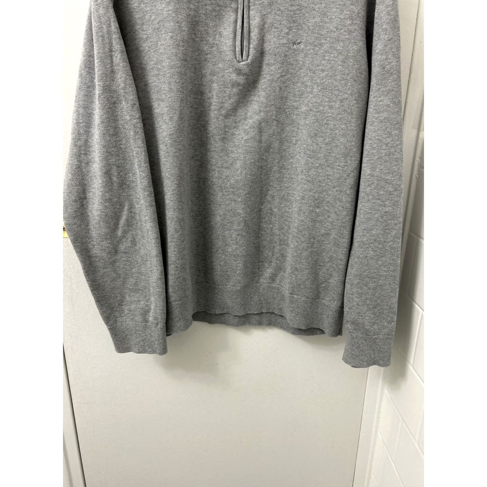 Michael Kors Michael Kors Sweater Mens L Gray 1/4 Zip Pullover Logo Knit 100% Cotton Long Sleeve Button-Up Casual Business Workwear Regular Fit 26”/22” Pit to Pit Size US L / EU 52-54 / 3 - 3 Thumbnail
