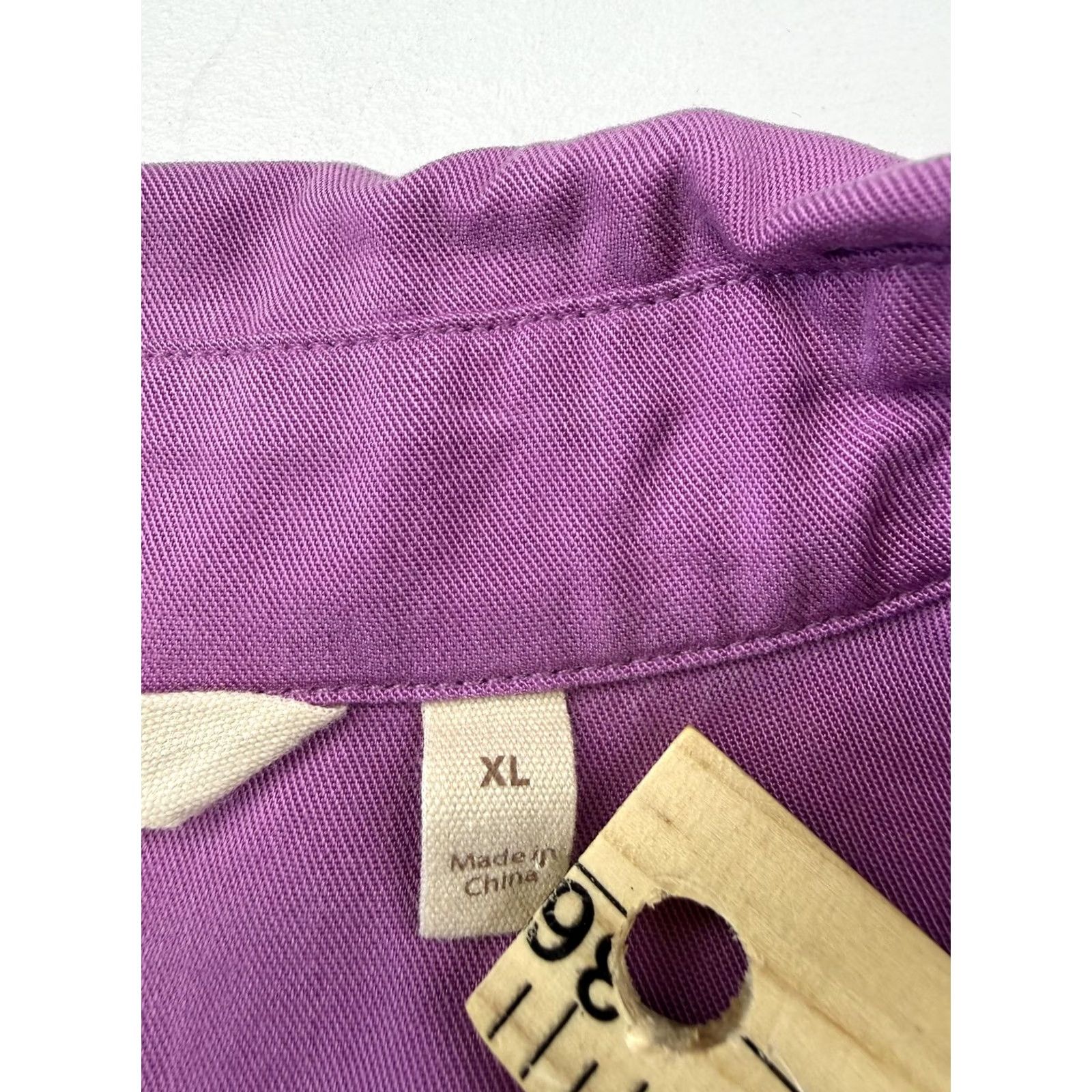 Soft Surroundings Soft Surroundings Blouse Womens XL Purple 3/4 Sleeve Tunic Top Button Hem Casual Everyday Office-Casual V-Neck Solid Size XL / US 12-14 / IT 48-50 - 3 Thumbnail