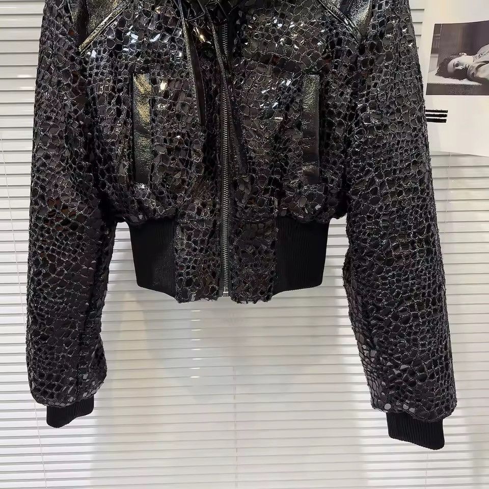 Other Designer Punk Patent PU Leather Glossy Trendy Y2k Jacket Size L / US 10 / IT 46 - 5 Thumbnail