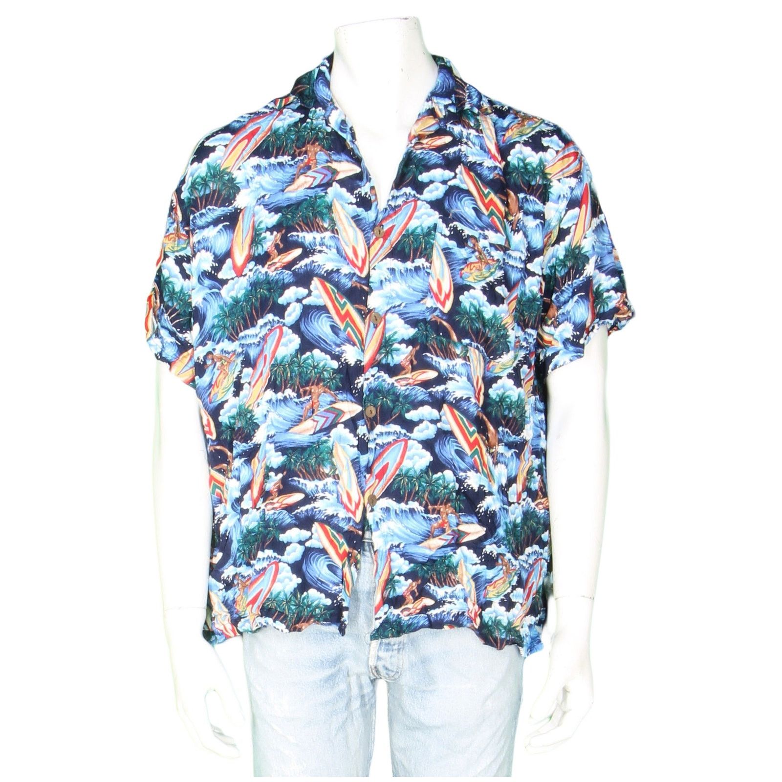 Other Blue Sky Surf Surfing Clouds Island Hawaiian Aloha Shirt XL Size US XL / EU 56 / 4 - 2 Thumbnail