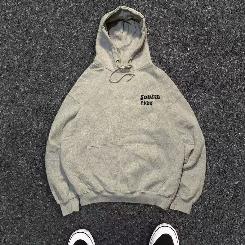 Japanese Brand × Vintage Gray washed retro cartoon print loose hoodie Size US L / EU 52-54 / 3 - 2 Thumbnail