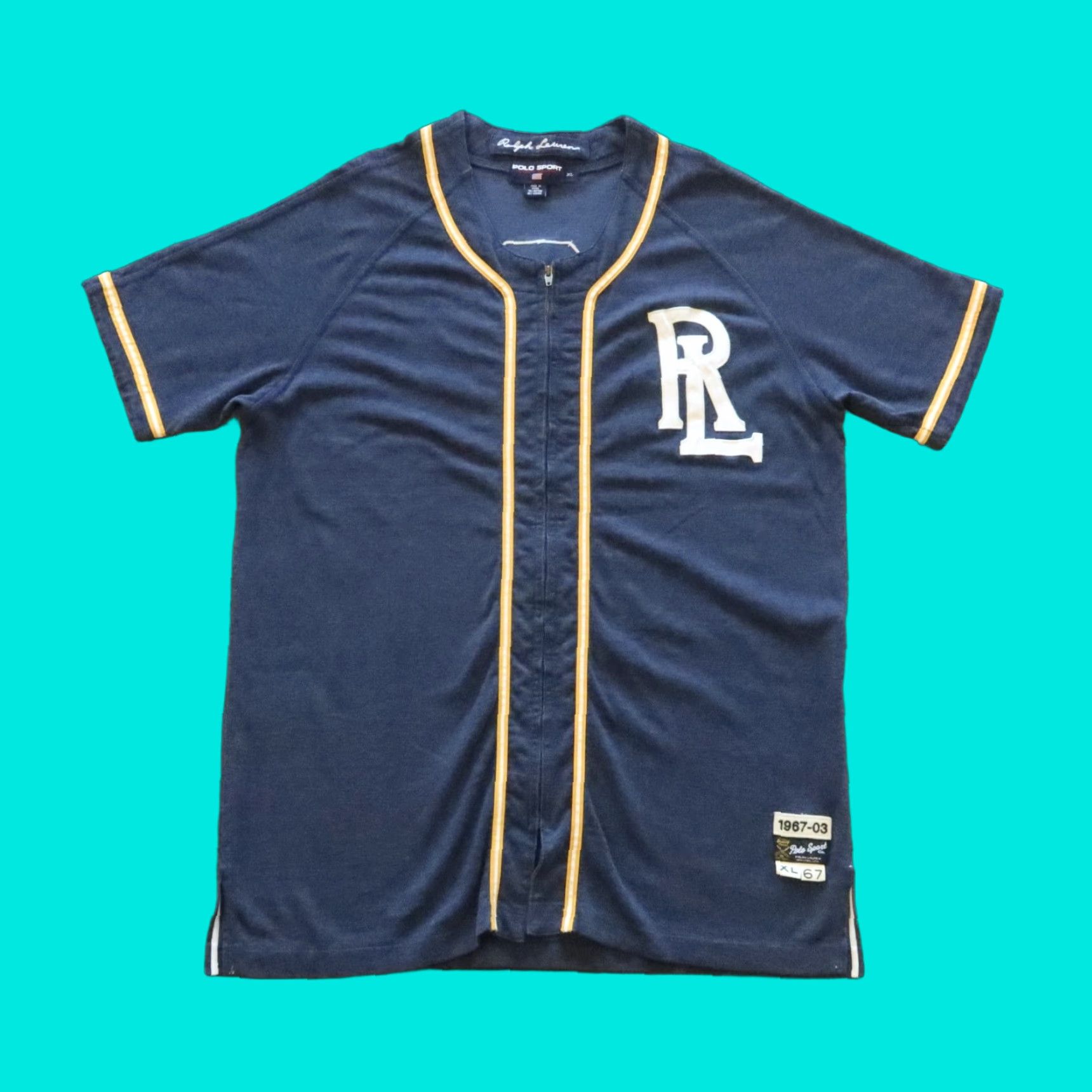 Vintage VINTAGE Polo Sport Ralph Lauren Baseball Jersey Shirt XL Blue Mens Size US XL / EU 56 / 4 - 1 Thumbnail