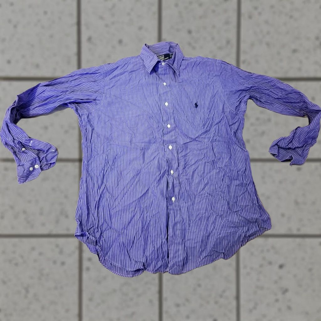 Polo Ralph Lauren Polo Ralph Lauren Dress Shirt Mens Size 16 34 35 Navy Blue Button Cotton Size 42R - 1 Thumbnail