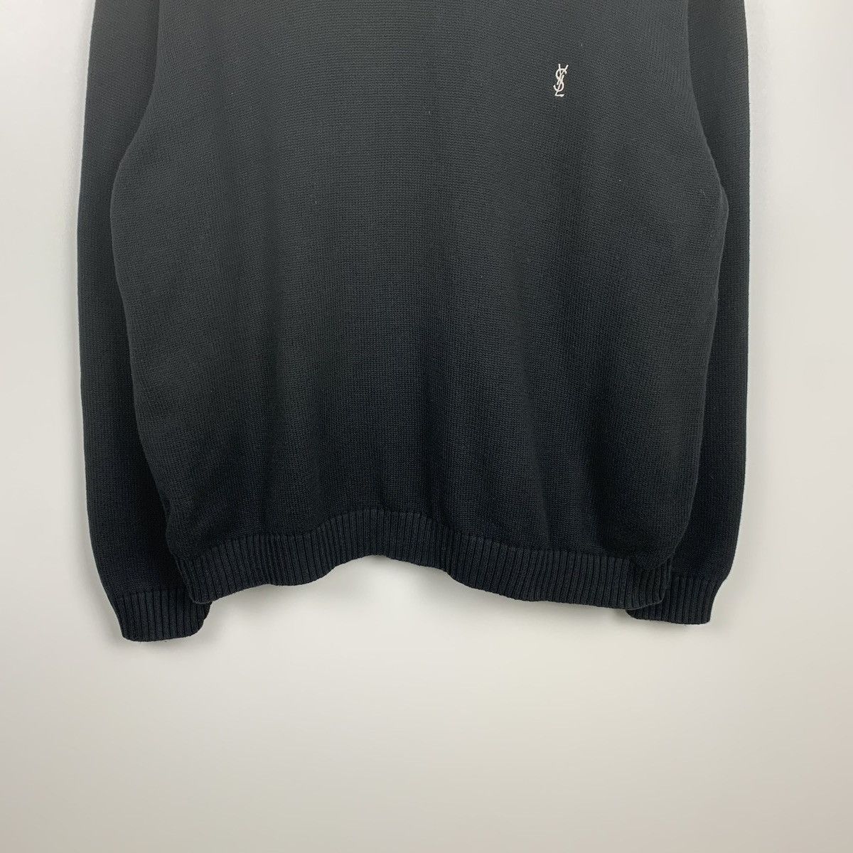 Yves Saint Laurent Vintage Yves Saint Laurent Black Sweater Embroidered Logo Size US XXL / EU 58 / 5 - 3 Thumbnail