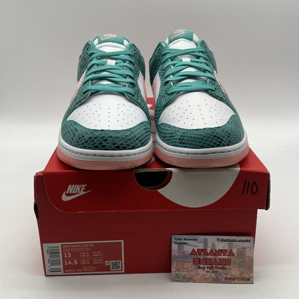 Nike Nike dunk low washed teal snakeskin Size US 13 / EU 46 - 2 Thumbnail
