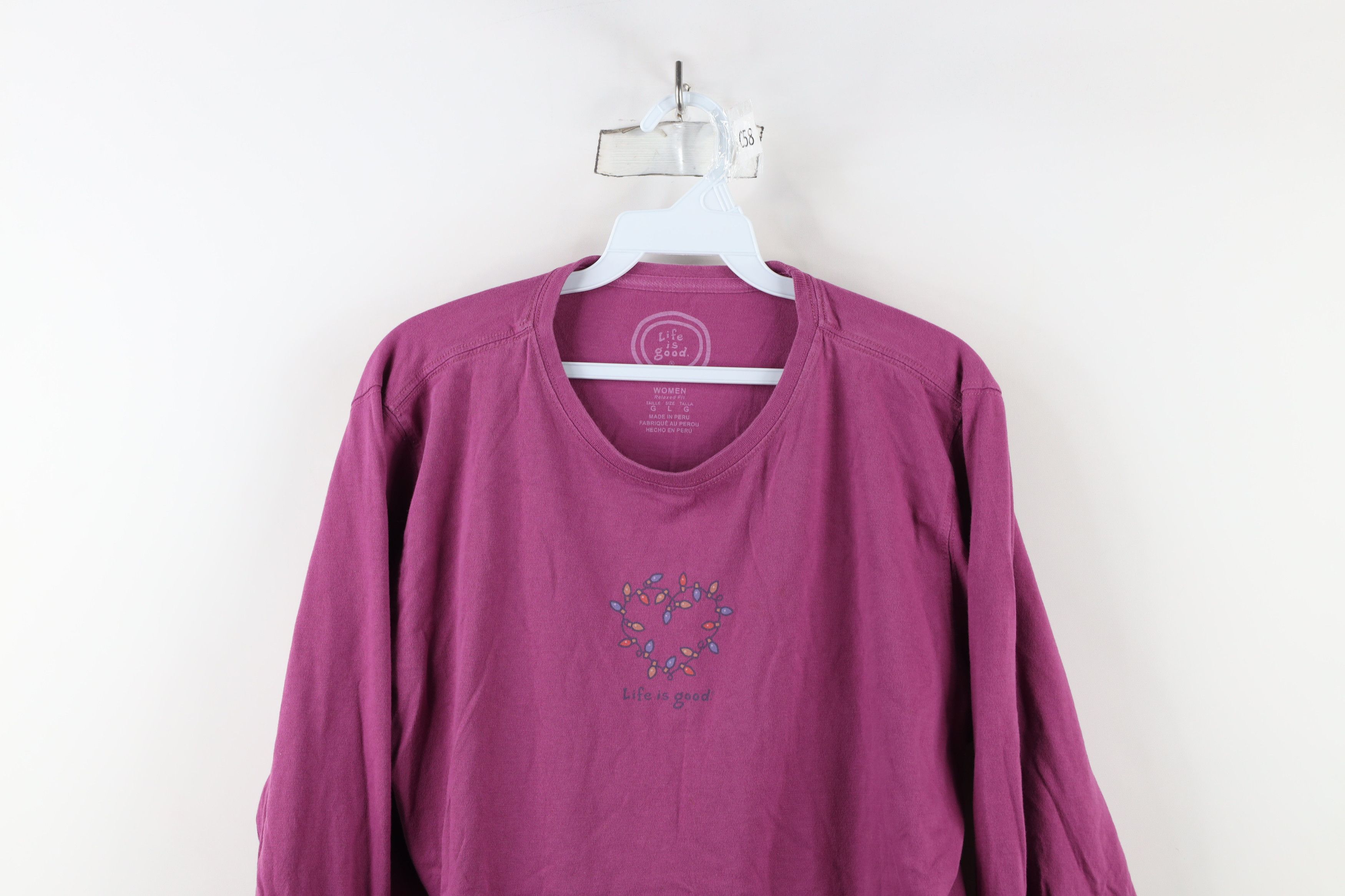 Life is Good × Vintage Life Is Good Fit Christmas Lights Heart Long Sleeve T-Shirt Size L / US 10 / IT 46 - 2 Thumbnail