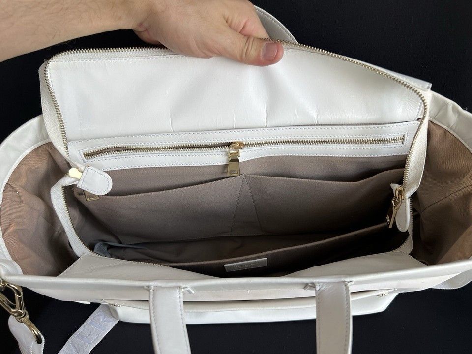 Versace Versace Young Large White Leather/Fabriic Bag Size ONE SIZE - 17 Thumbnail
