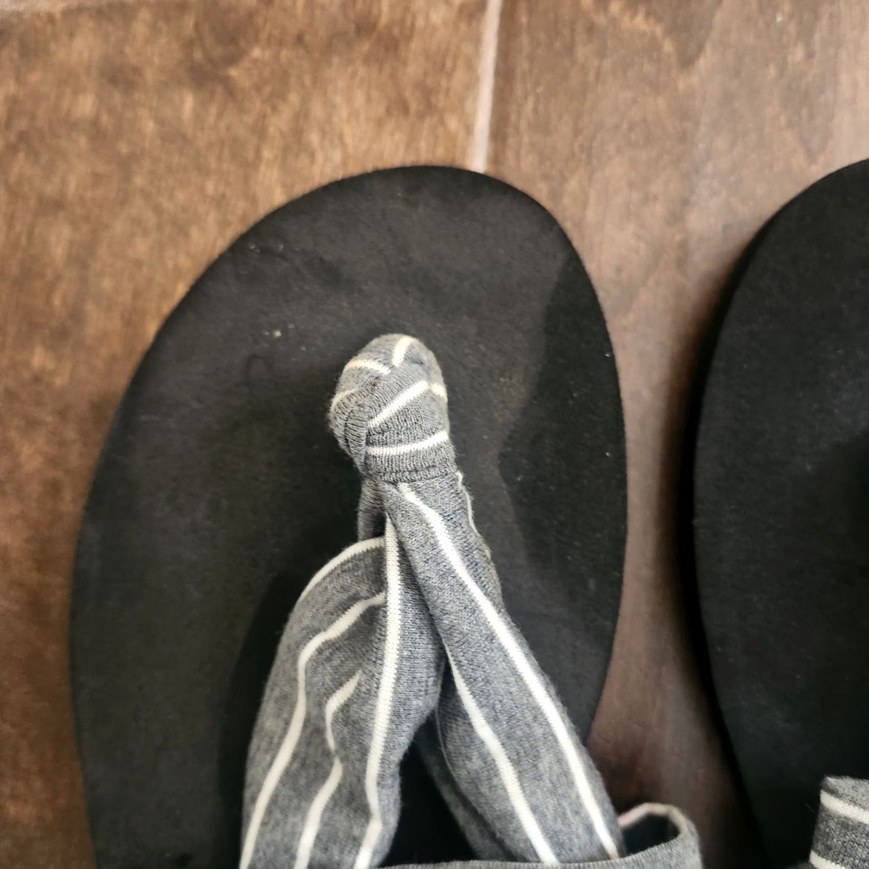 Airwalk Airwalk Womens Sandals Flip Flop Size 10 Gray Stripe Black Cloth Wrap Striped Womens Shoes Size US 10 / IT 40 - 5 Thumbnail