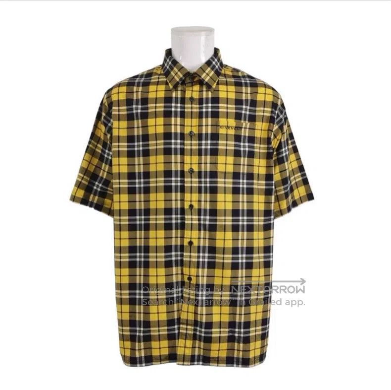Givenchy Givenchy Size 39 Yellow Contrasting Plaid Shirt Size US M / EU 48-50 / 2 - 2 Thumbnail