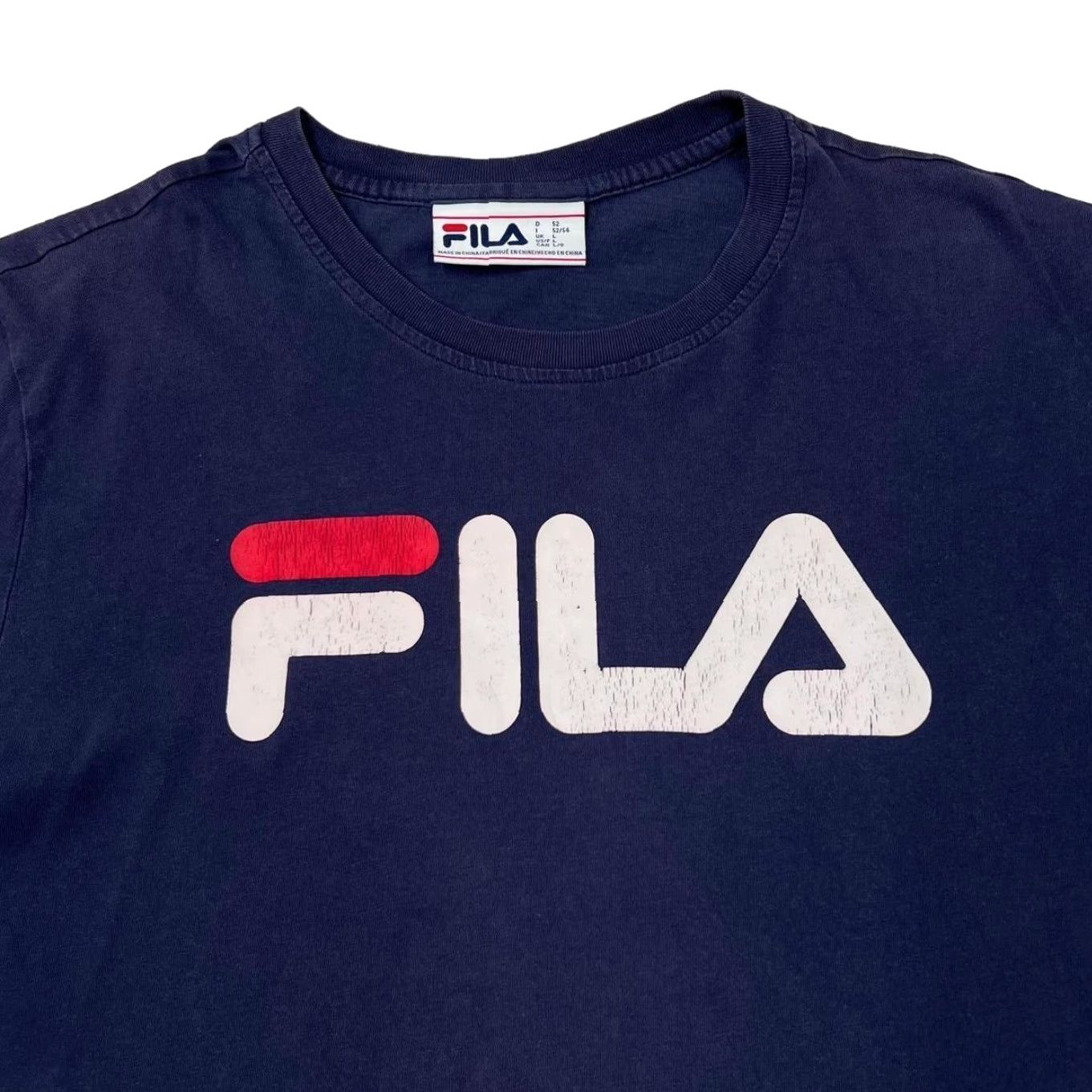 Fila FILA Navy Blue Big Logo Spellout Graphic Short Sleeve Cotton T-Shirt Large Size US L / EU 52-54 / 3 - 4 Thumbnail