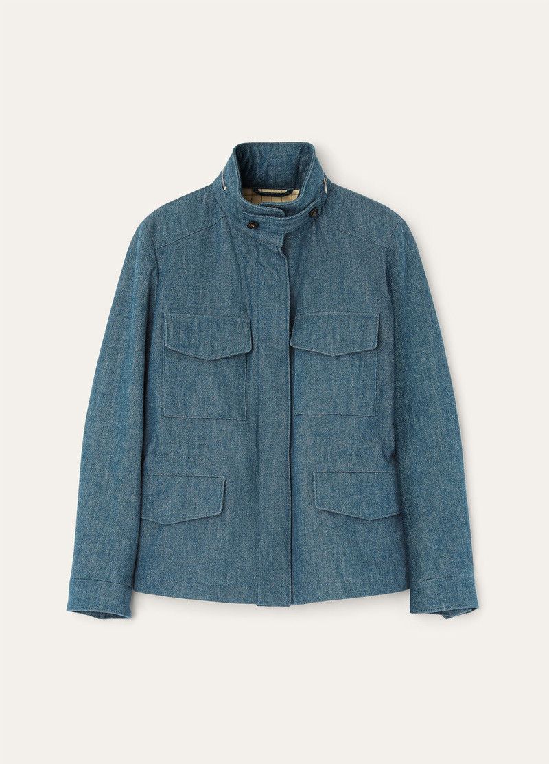 Loro Piana o1srvl11e0526 FAP2842 Traveler Mini Field Jacket in Blue Size XS / US 0-2 / IT 36-38 - 1 Thumbnail