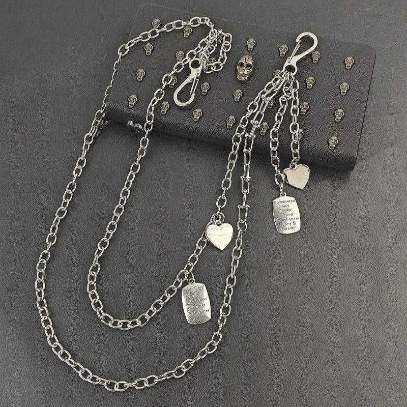 Jewelry Love Heart Pants Chain Punk-Inspired Streetwear Style Size ONE SIZE - 4 Thumbnail