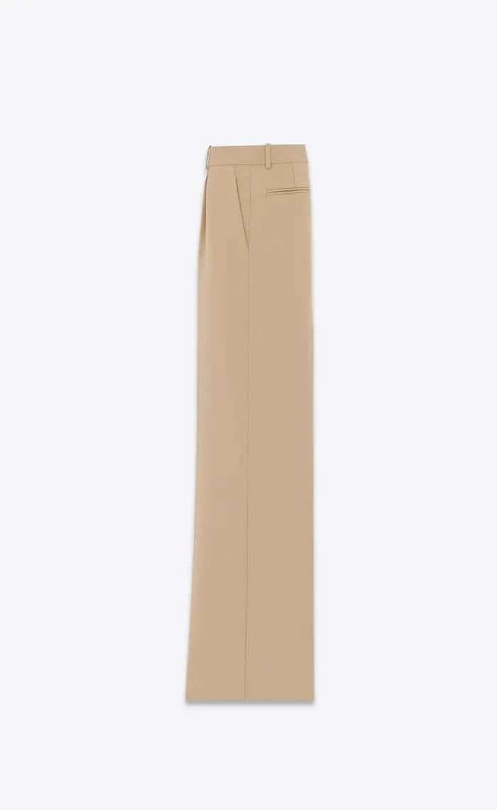 Saint Laurent Paris oc11z1125 741104 Flared Pants in Wool Gabardine in Beige Size 30" / US 8 / IT 44 - 2 Thumbnail