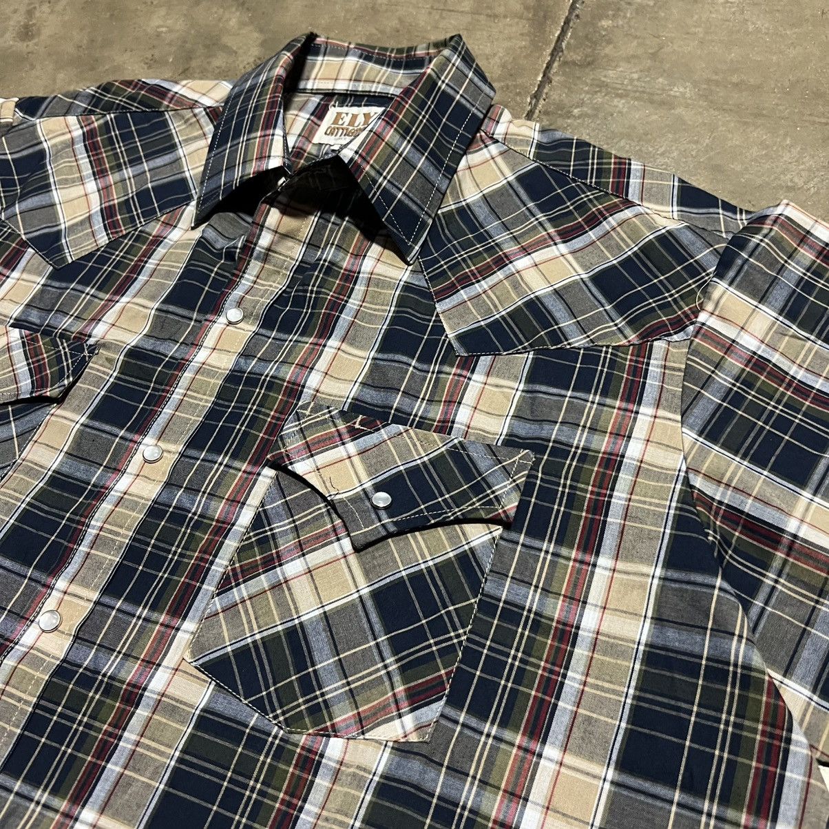 Wrangler Vintage 90s Ely Cattleman Pearl Snap Shirt Short Sleeve Size US L / EU 52-54 / 3 - 4 Thumbnail