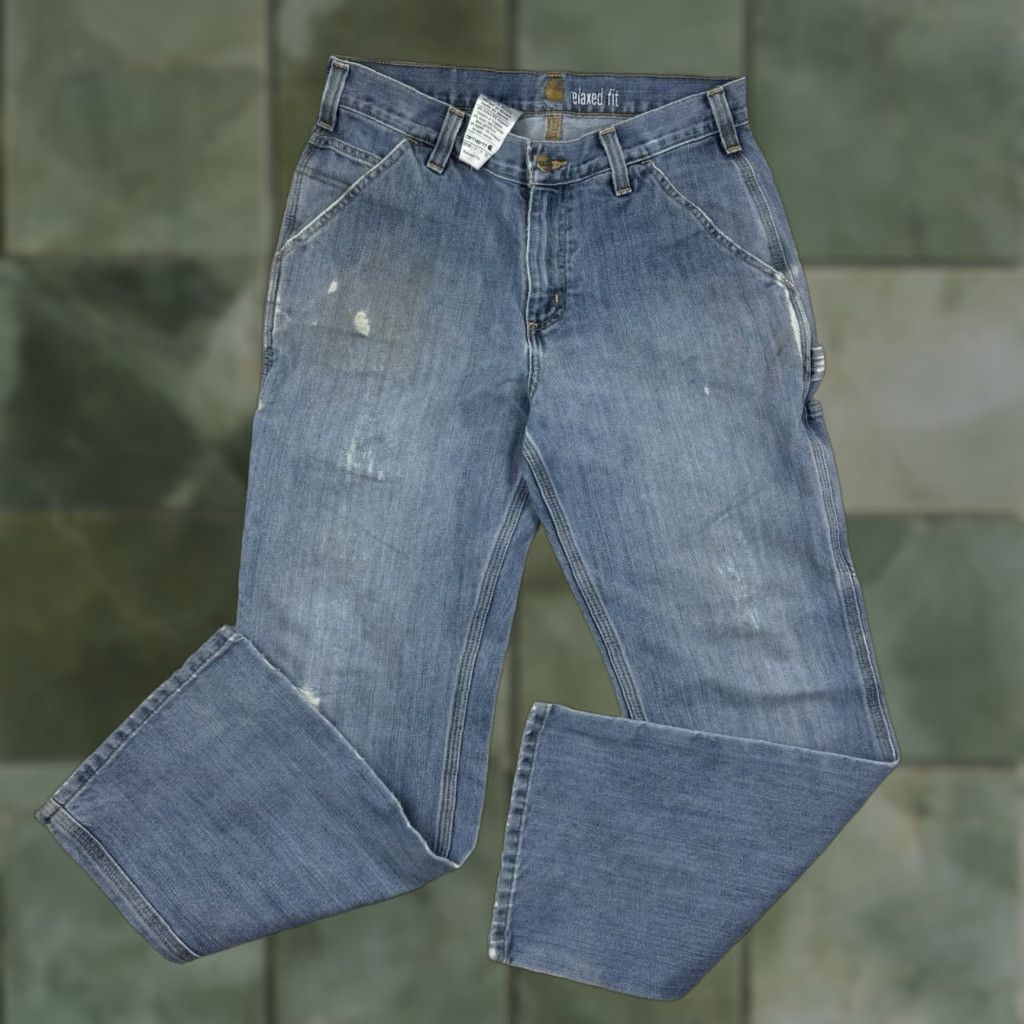 Carhartt VINTAGE Carhartt Jeans Adult 31x30 Blue Relaxed Fit Grunge Y2K Mens Size US 31 - 1 Thumbnail