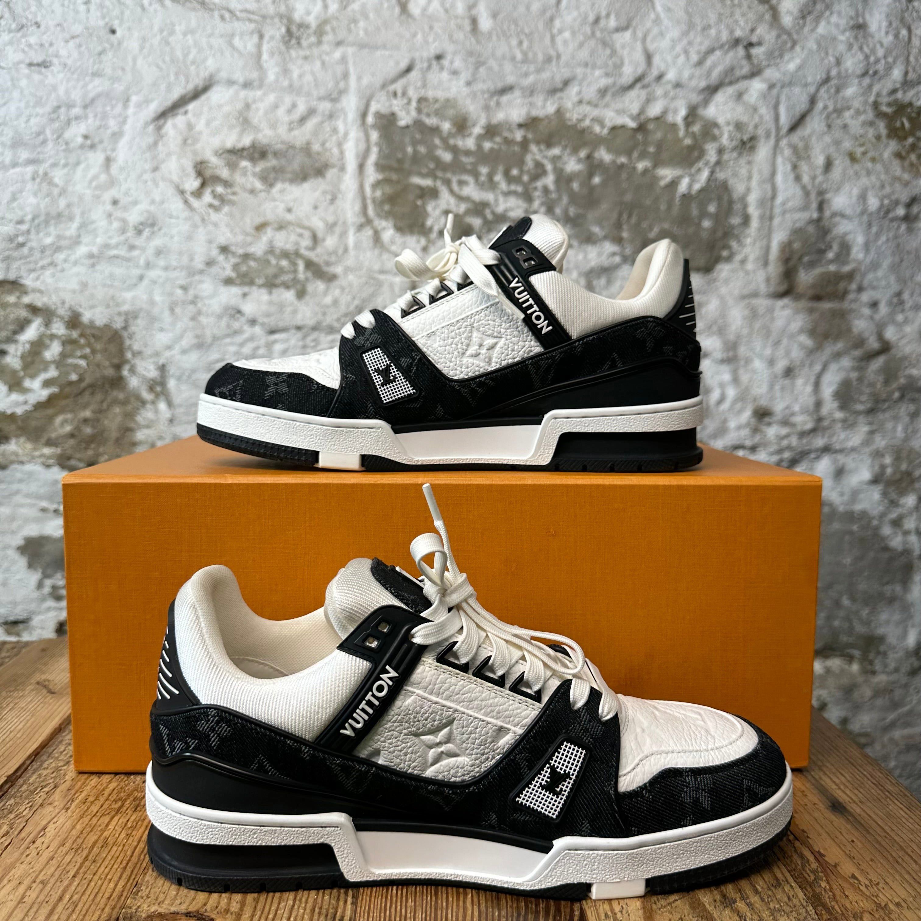 Louis Vuitton Louis Vuitton Black White Trainer Sneaker Sz 6 (38) Size US 6 / EU 39 - 3 Thumbnail