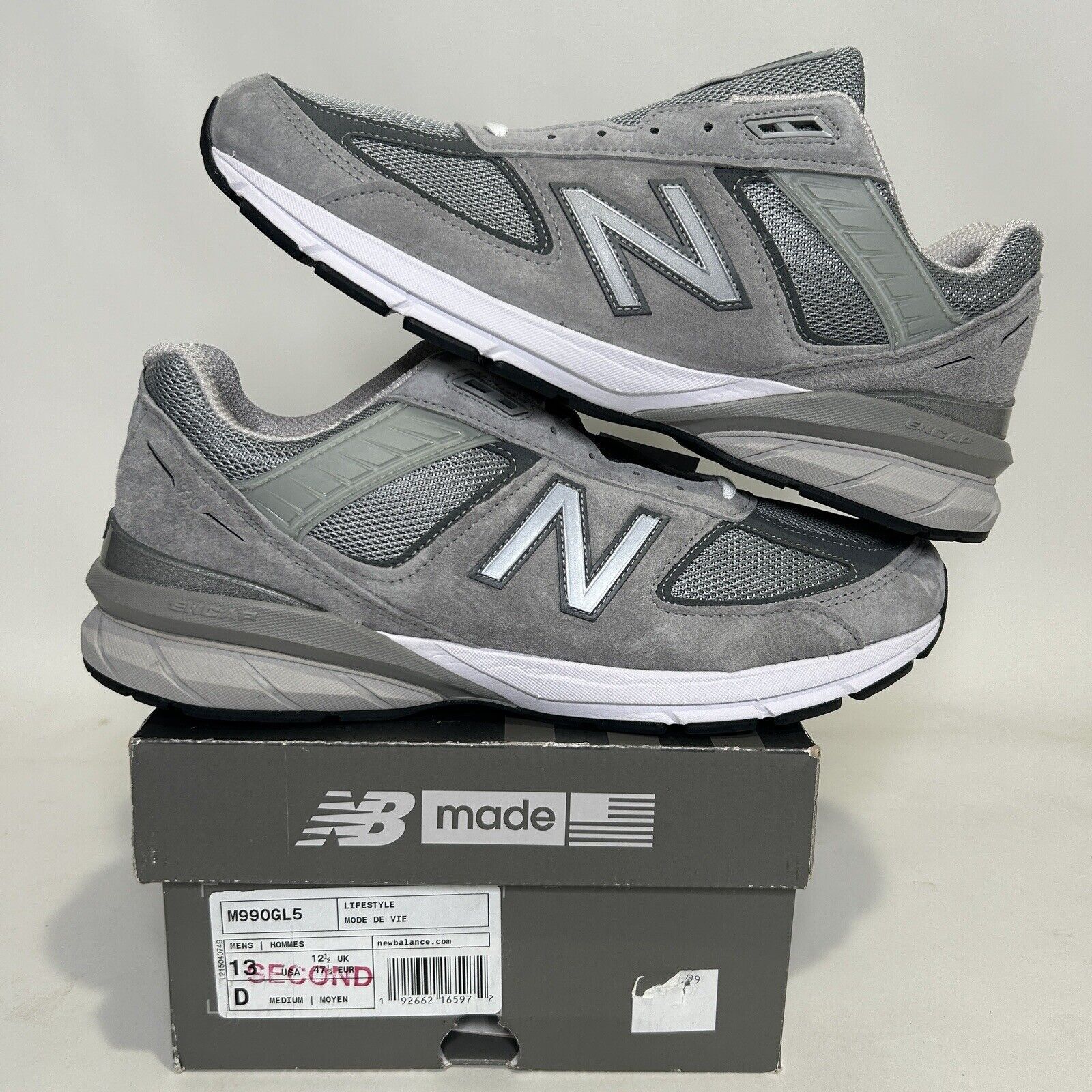 New Balance New Balance 990v5 Made in USA “Grey White” 2024 Size US 13 / EU 46 - 1 Thumbnail