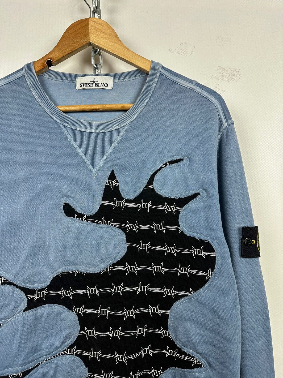 Stone Island Stone Island Custom Garment Dyed Blue Sweatshirt Size US L / EU 52-54 / 3 - 7 Thumbnail