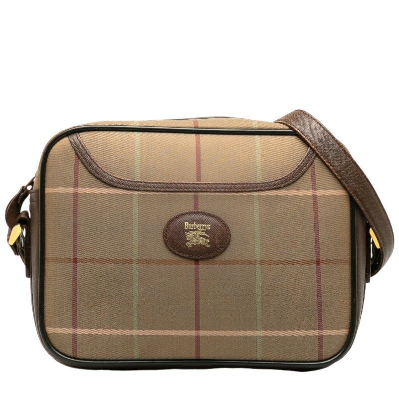 image of Burberry Vintage Nova Check Shoulder Bag in Bronze, Women's