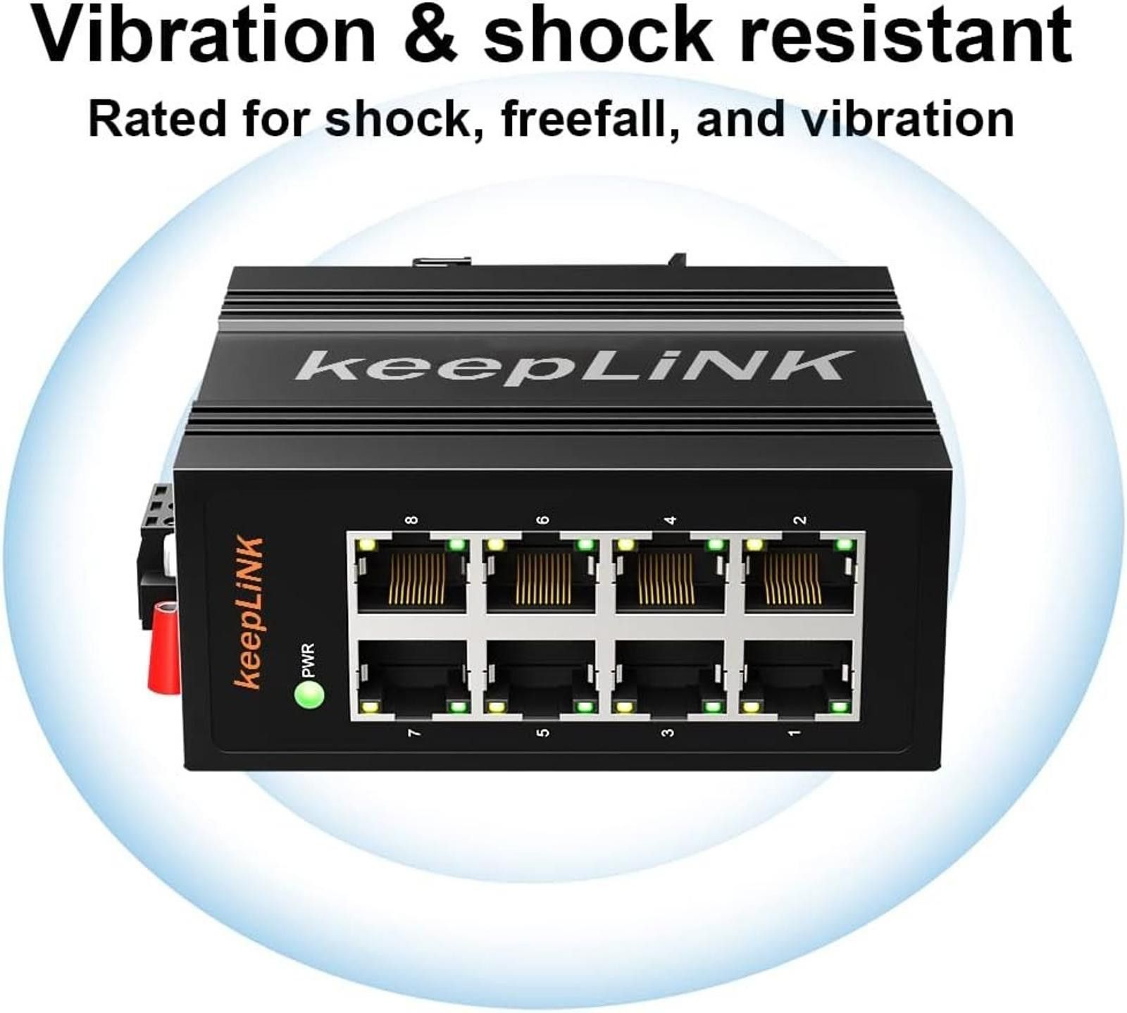 Keeping NY Everywhere 8-Port Industrial Ethernet Switch, Keeplink Kp-9000-45-5tp Size ONE SIZE - 4 Thumbnail