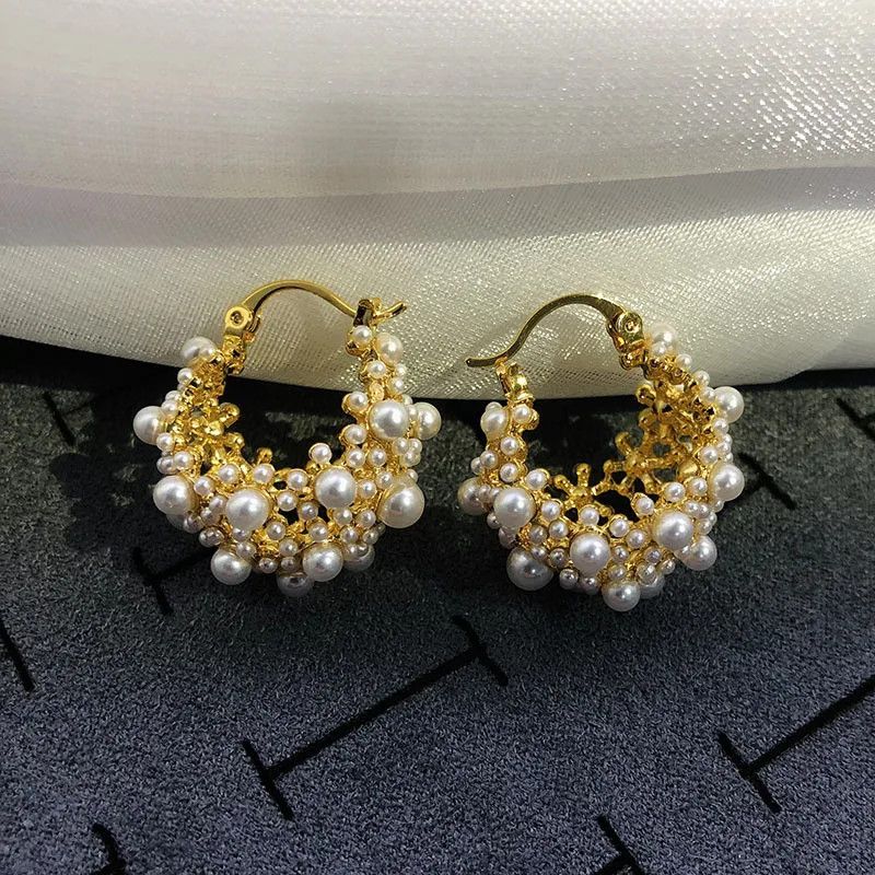 Other Irregular Metal Pearl Earrings Size ONE SIZE - 5 Thumbnail